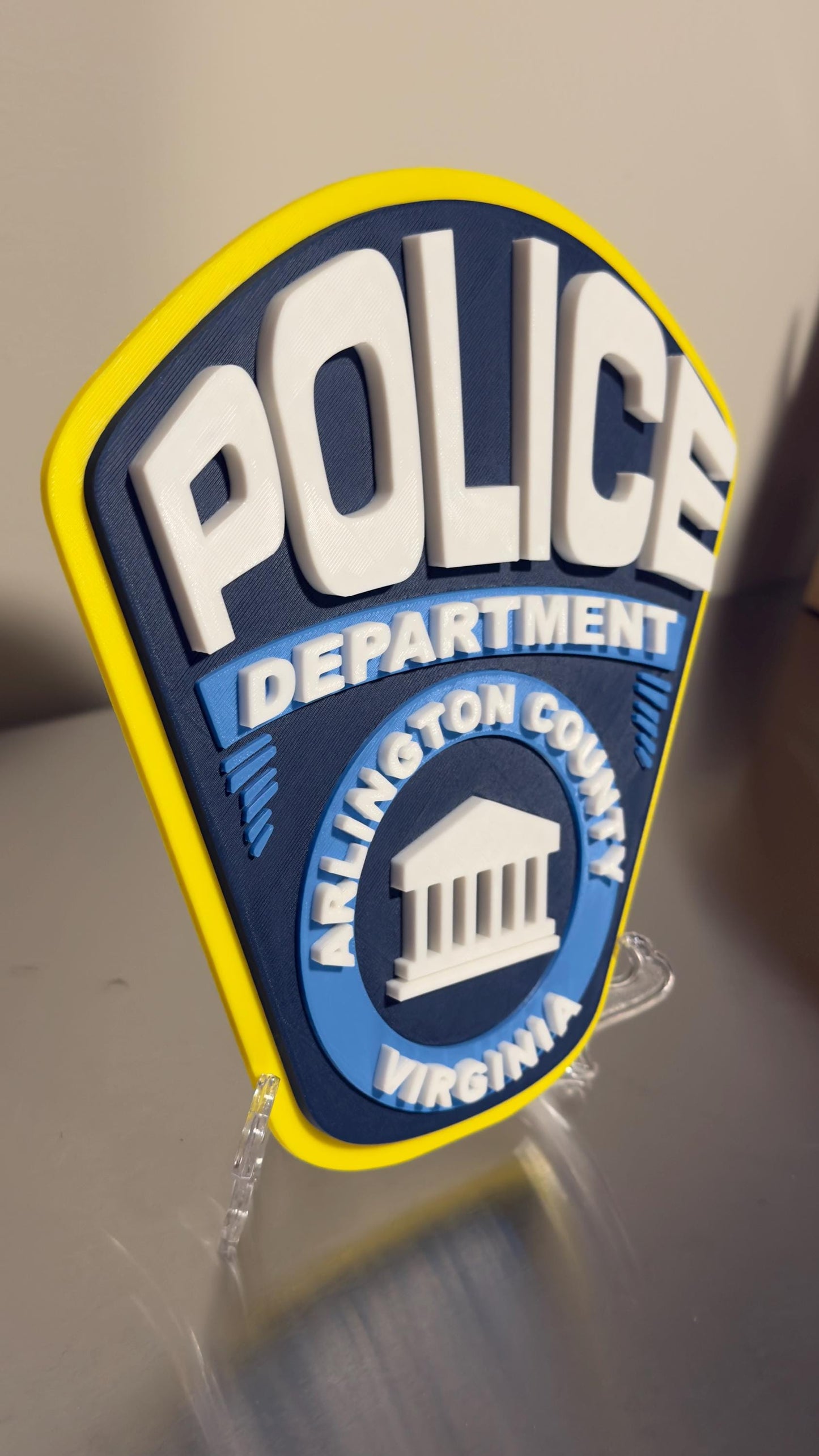 Police Display Plaque: Arlington County Police - 3D Printed Wall Art