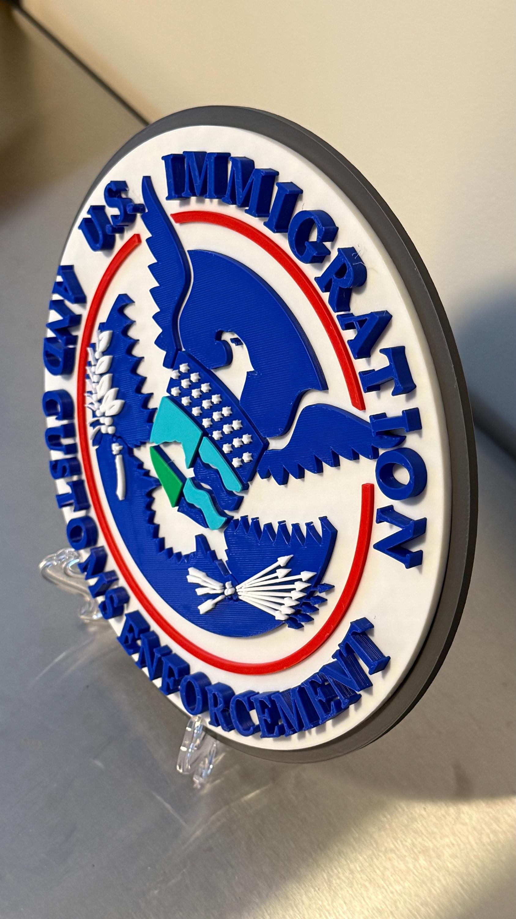 DHS ICE 3D Embossed Plaque: First Responder Wall Art Homeland Security Government