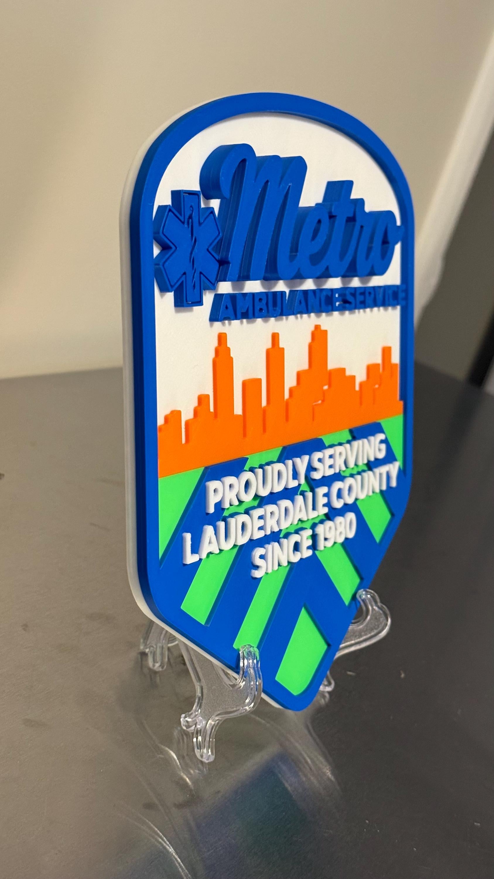 Metro Ambulance 3D Plaque: First Responder Wall Art MS Mississippi