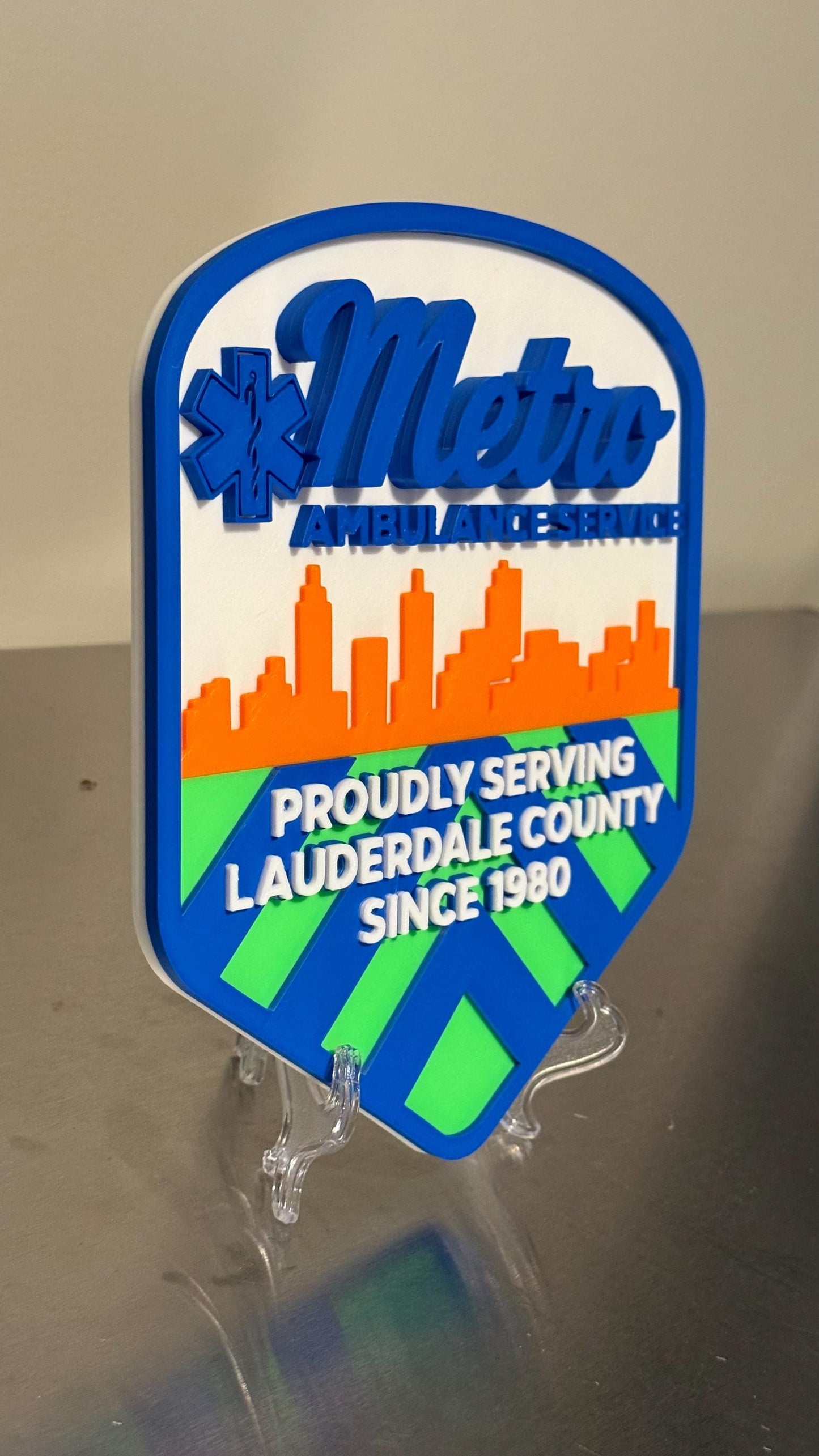 Metro Ambulance 3D Plaque: First Responder Wall Art MS Mississippi