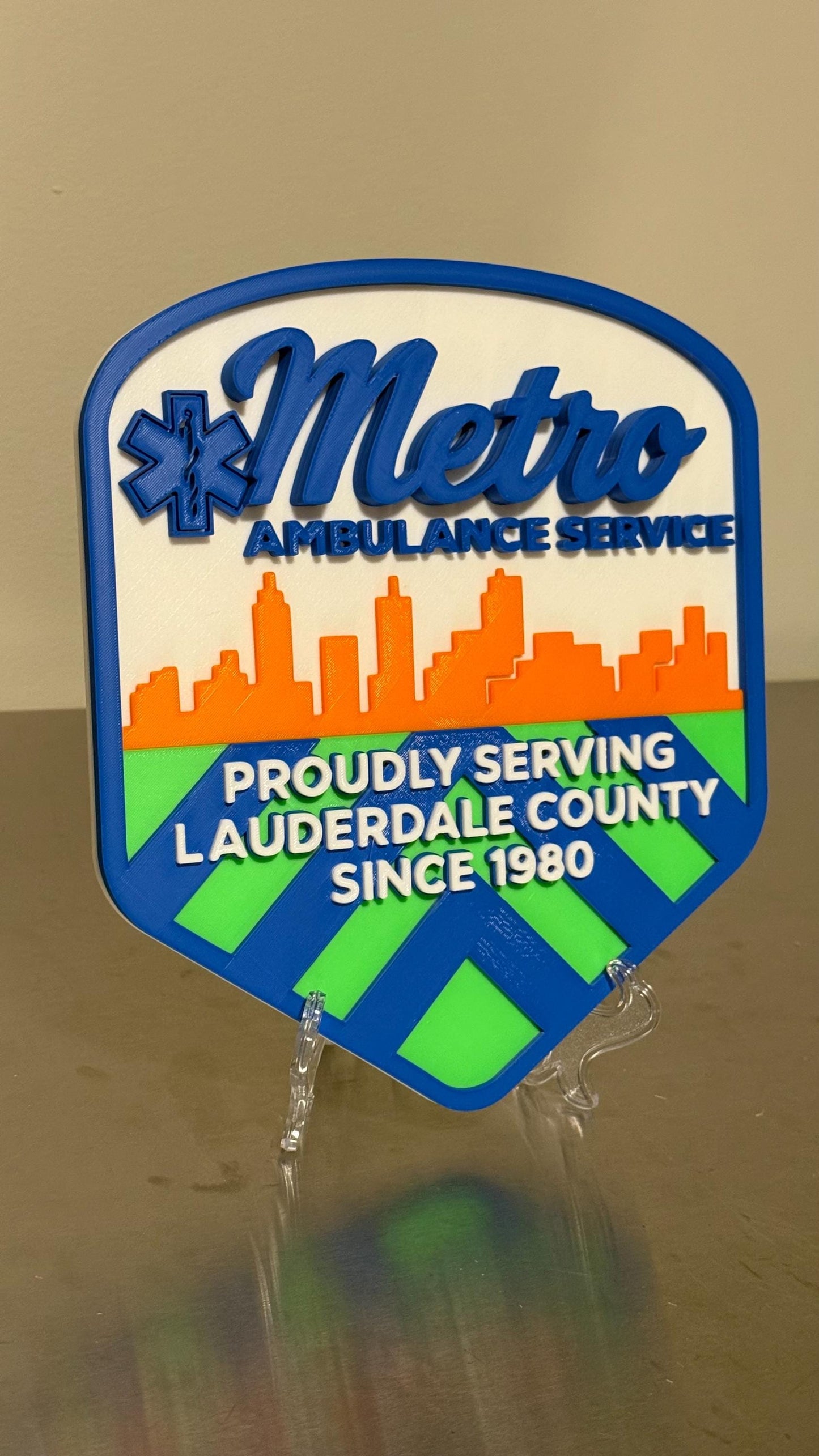 Metro Ambulance 3D Plaque: First Responder Wall Art MS Mississippi