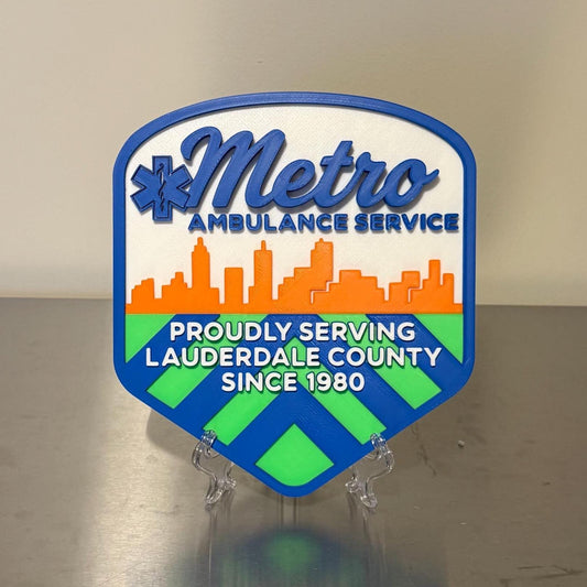 Metro Ambulance 3D Plaque: First Responder Wall Art MS Mississippi