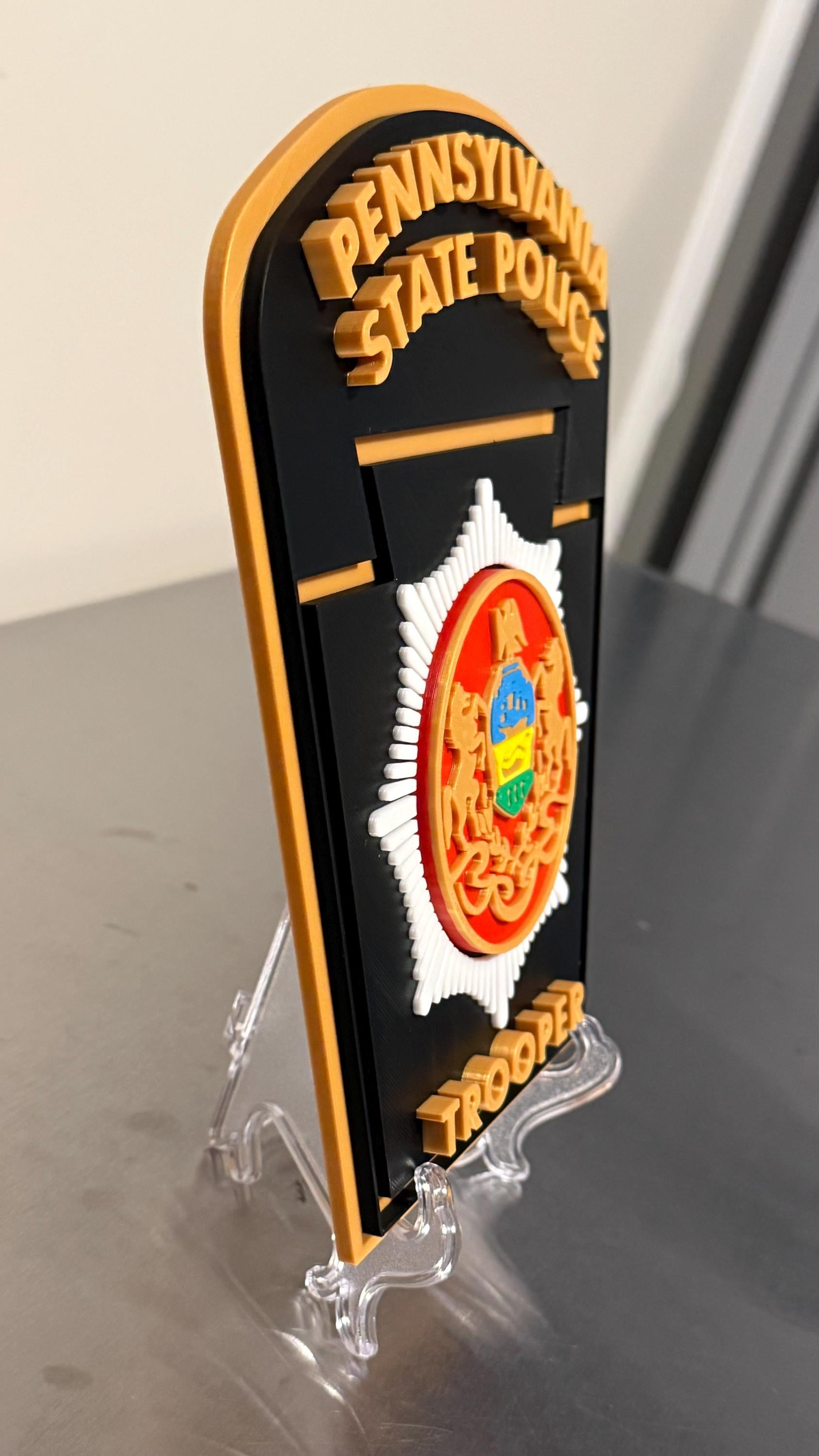 Pennsylvania State Police Trooper 3D Display Plaque PSP PA