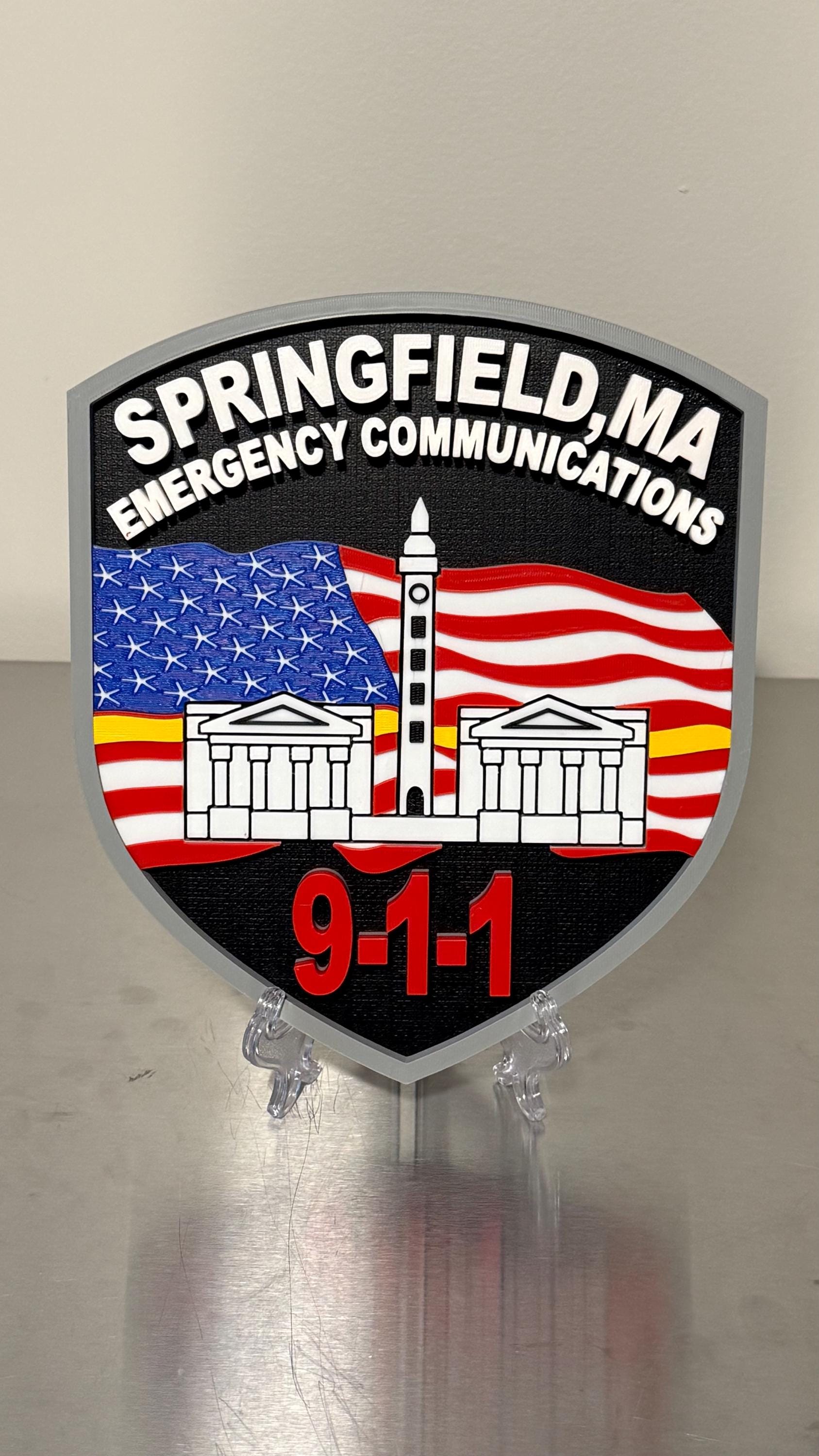 Emergency Communications Plaque: 3D Embossed Display (9x8 Inches) Massachusetts