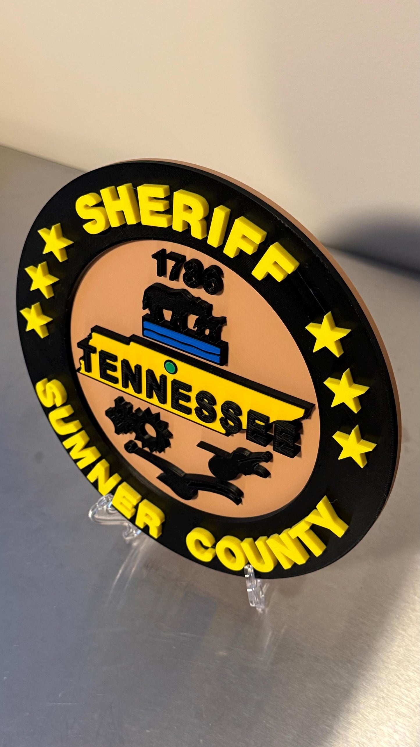 Sumner County Sheriff 3D Plaque - Tennessee First Responder Wall Art
