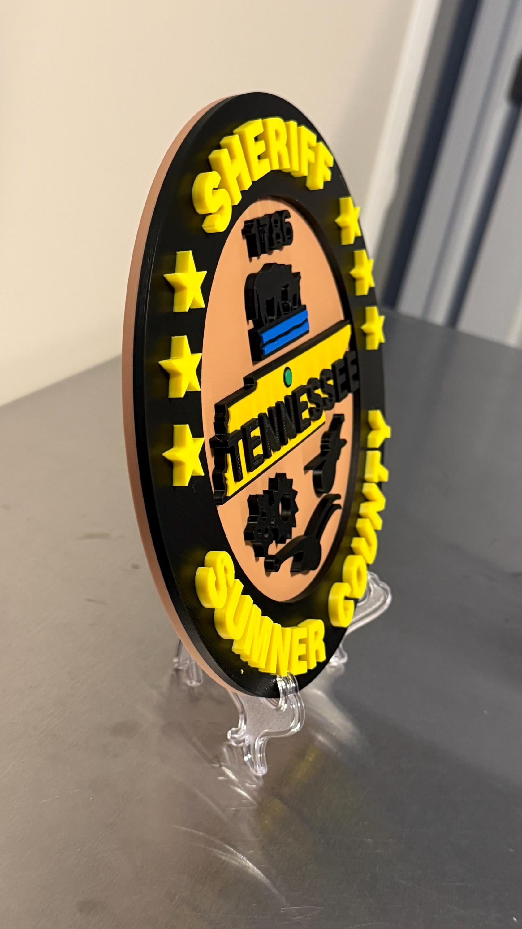Sumner County Sheriff 3D Plaque - Tennessee First Responder Wall Art