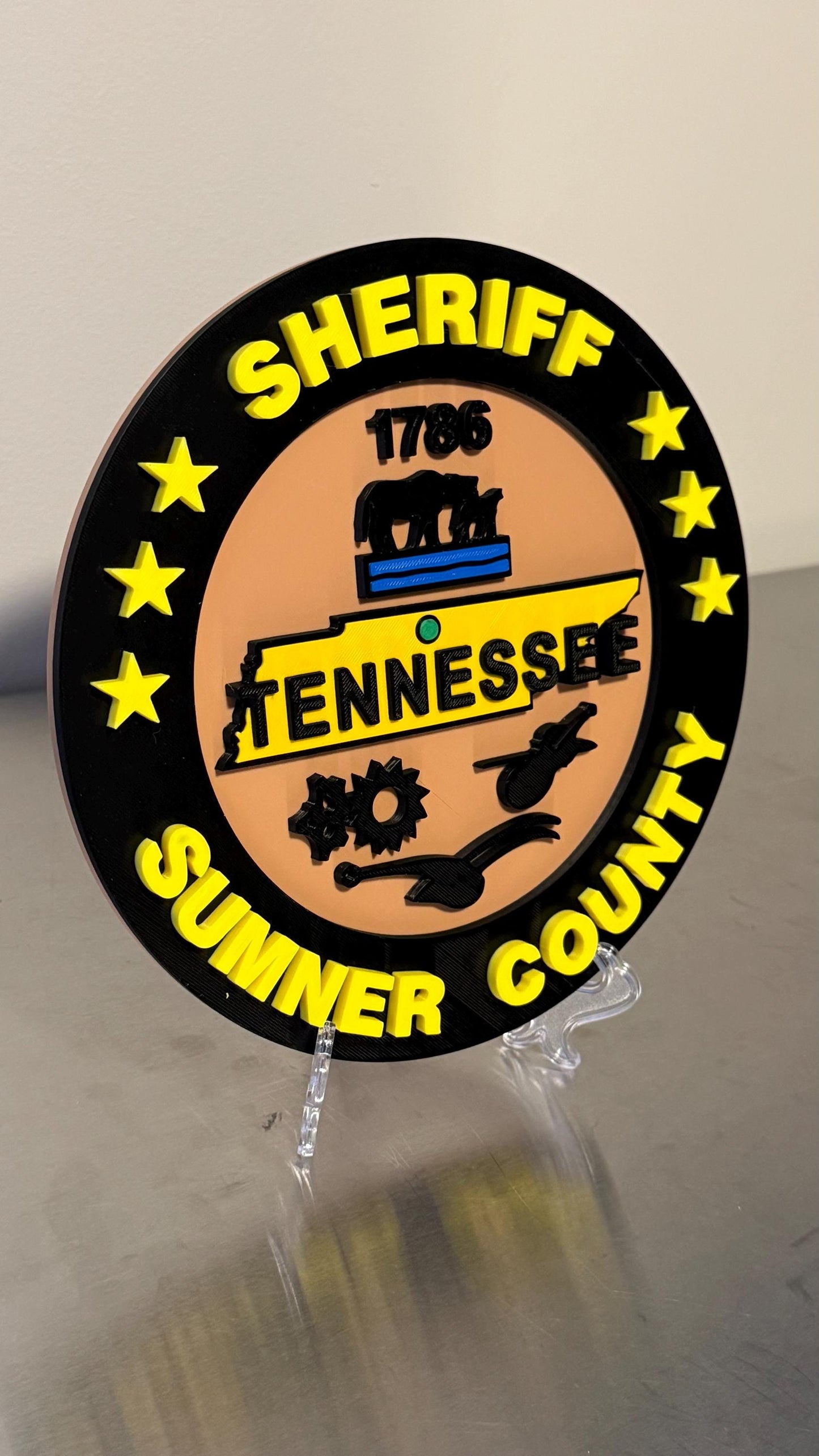 Sumner County Sheriff 3D Plaque - Tennessee First Responder Wall Art
