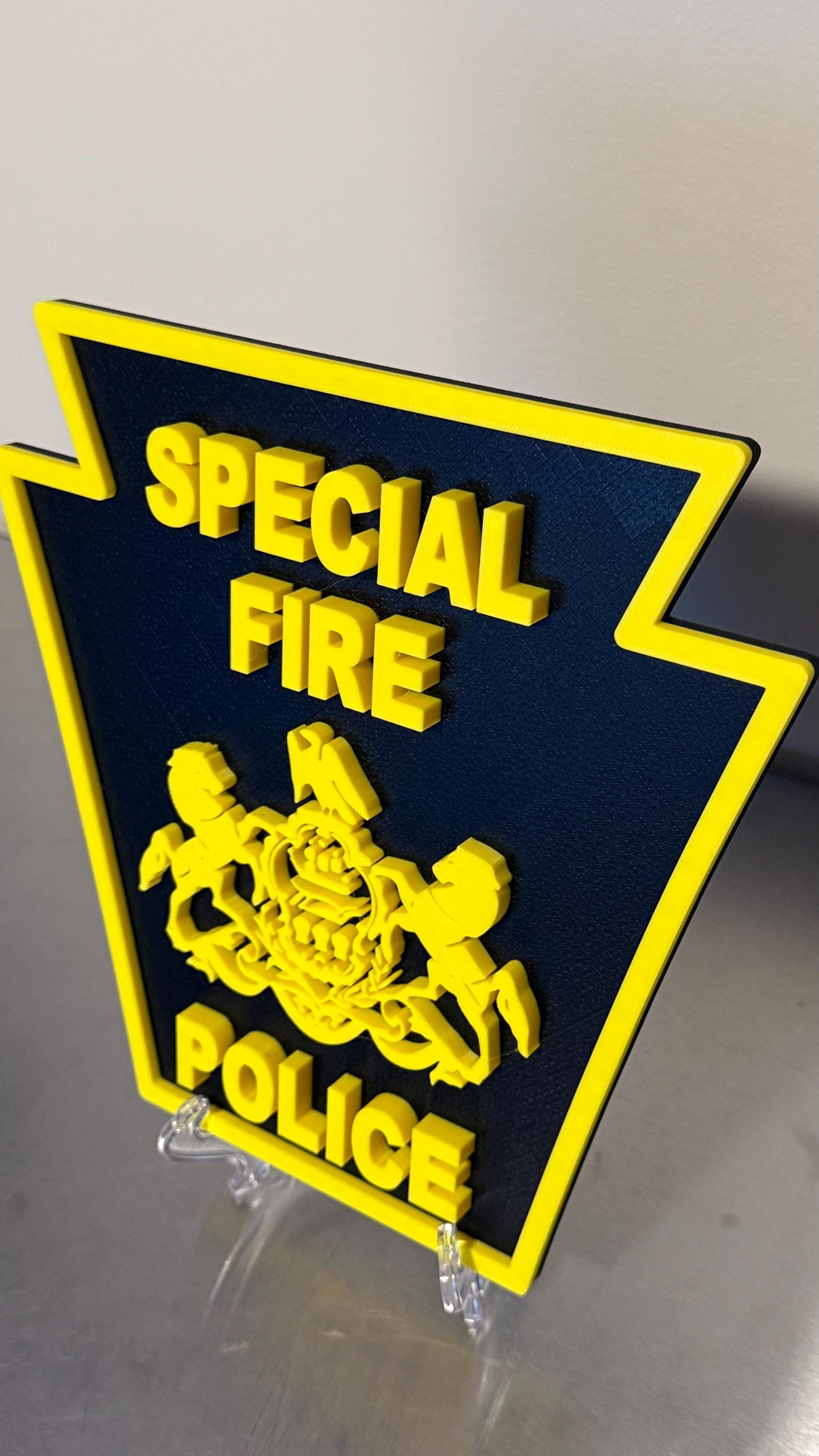 Pennsylvania Fire Police Logo 3D Plaque - First Responder Wall Decor