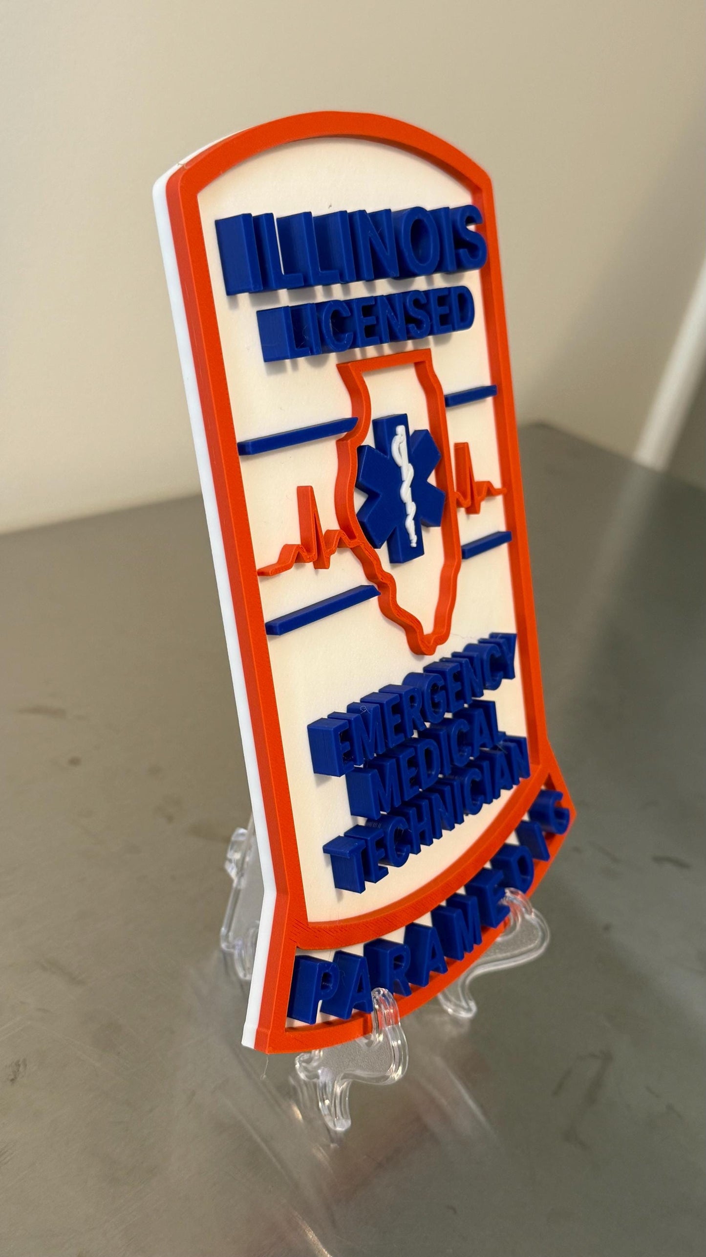 Illinois EMT & Paramedic 3D Display Plaque First Responder Wall Art IL EMS
