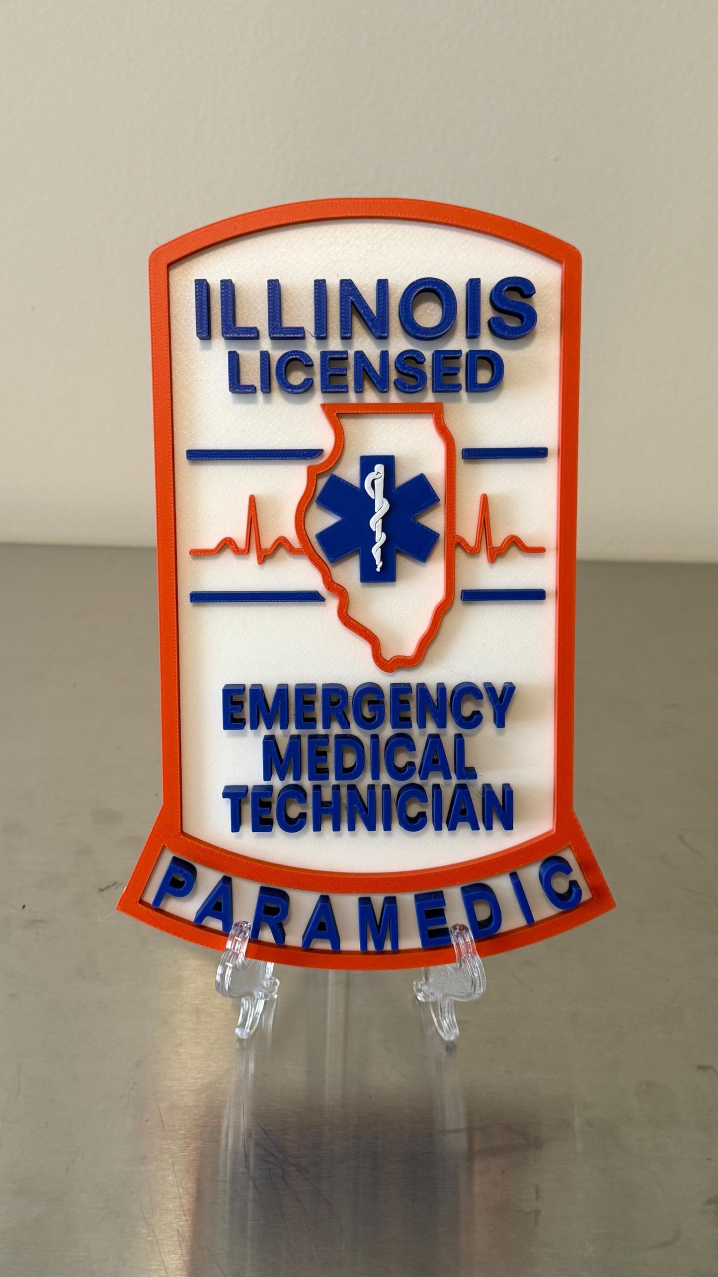 Illinois EMT & Paramedic 3D Display Plaque First Responder Wall Art IL EMS