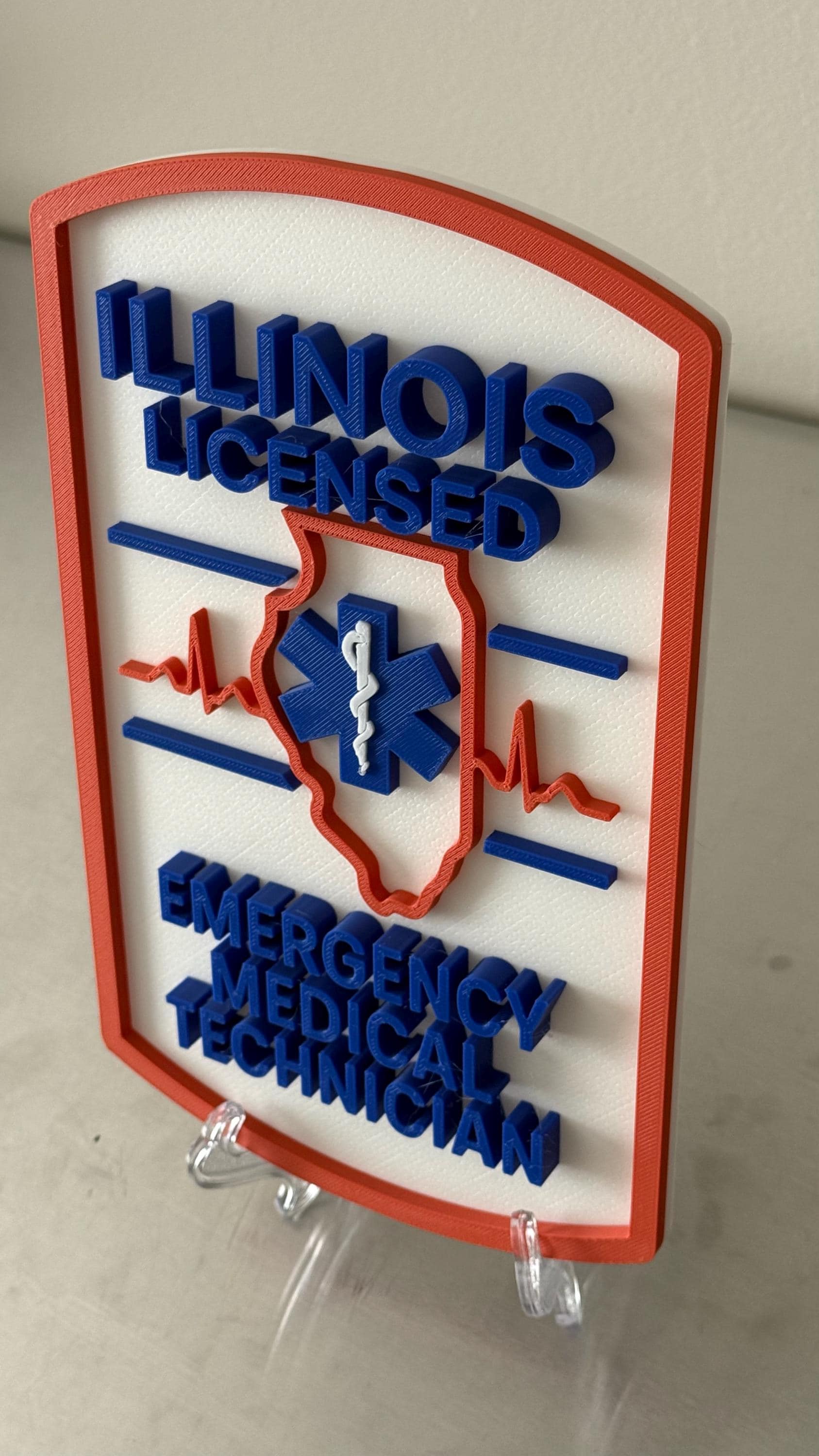 Illinois EMT & Paramedic 3D Display Plaque First Responder Wall Art IL EMS