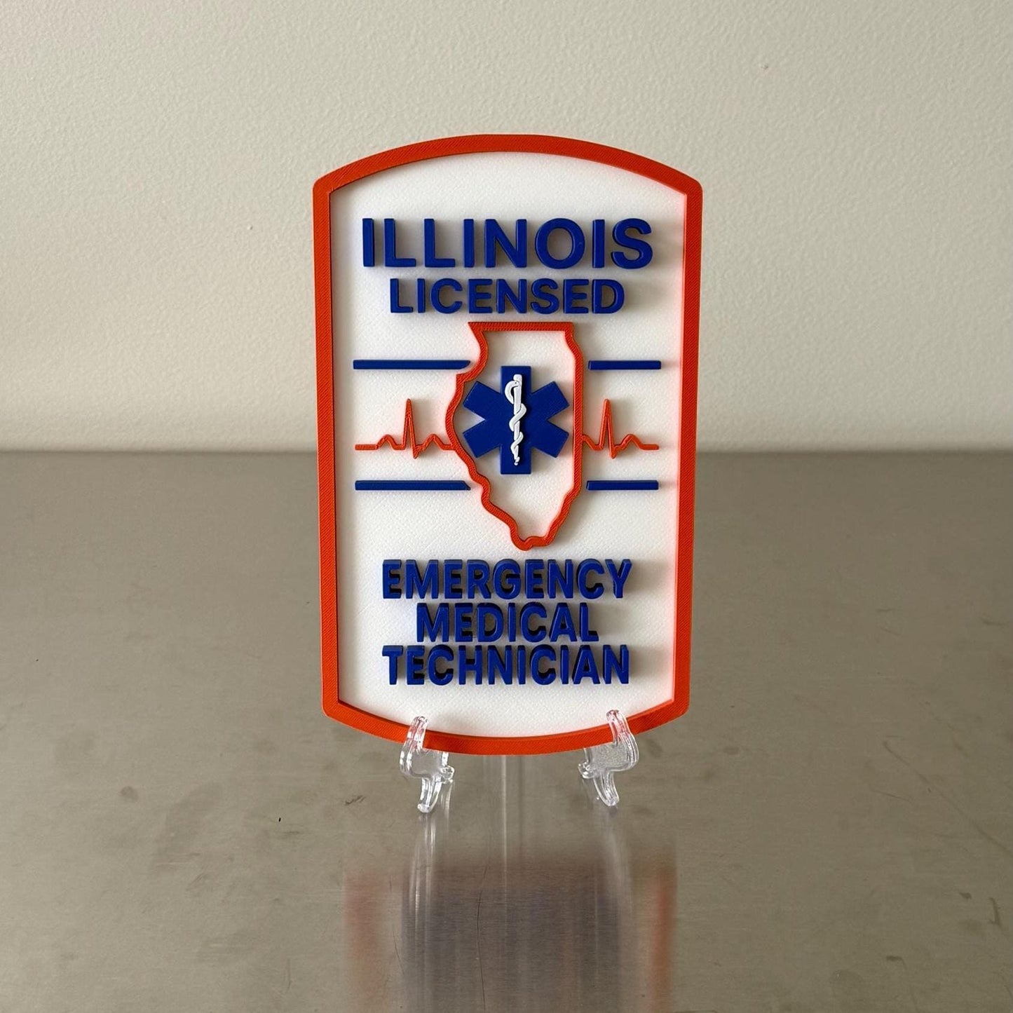 Illinois EMT & Paramedic 3D Display Plaque First Responder Wall Art IL EMS