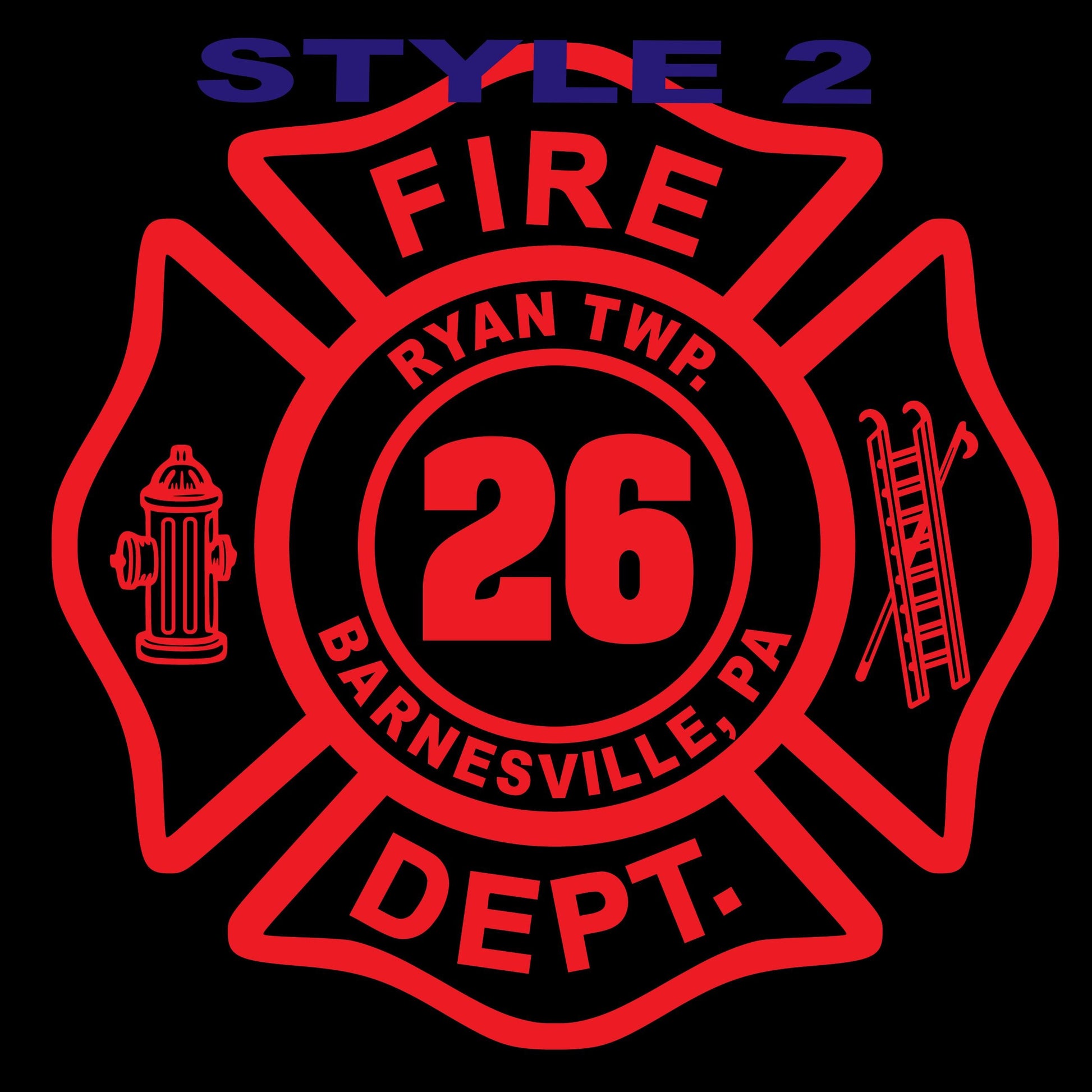 Two Color Customizable Fire Department Maltese Cross 3D Plaque First Responder Wall Art