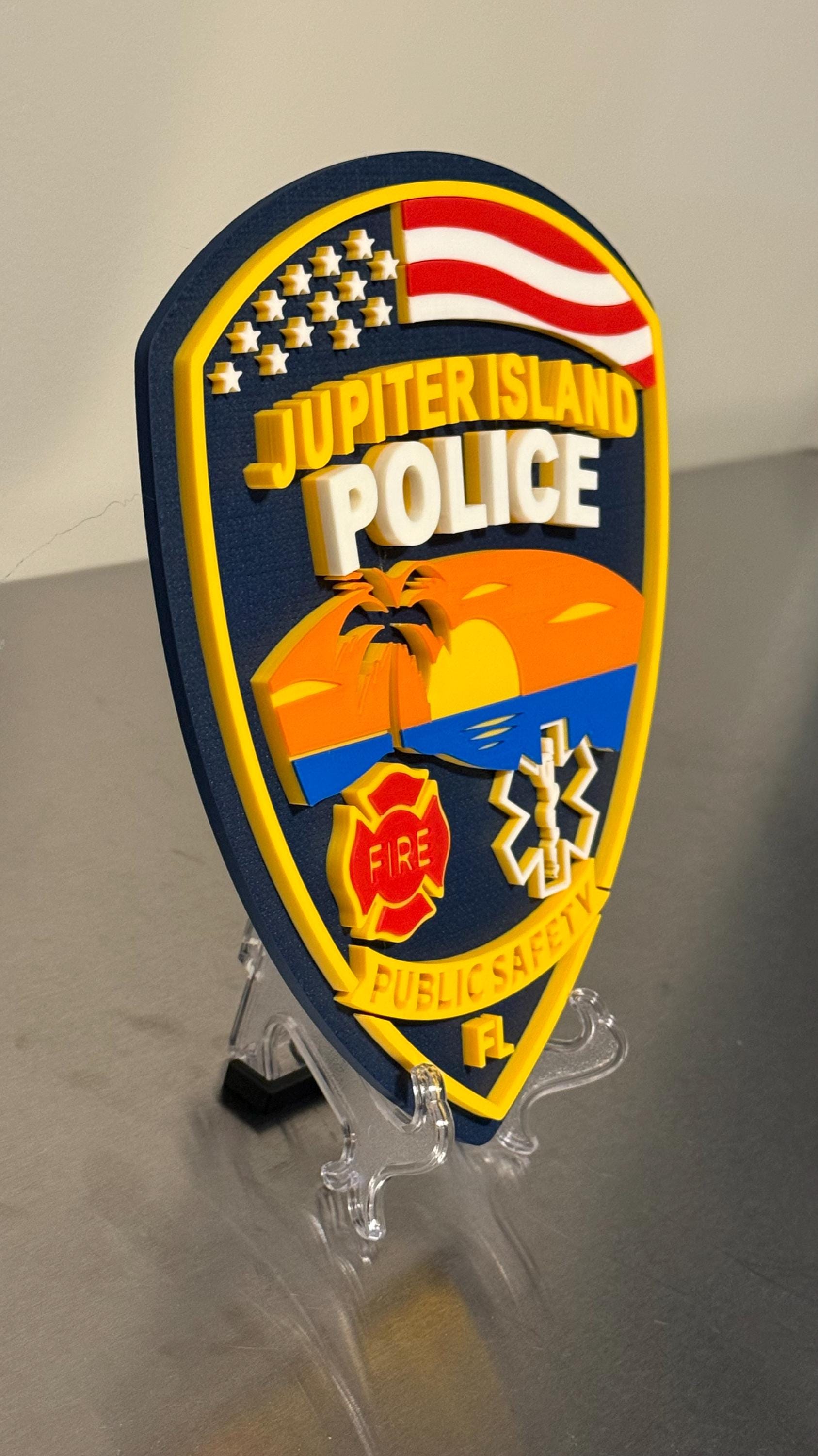 Jupiter Island Police Department 3D Plaque: First Responder Wall Decor Florida FL