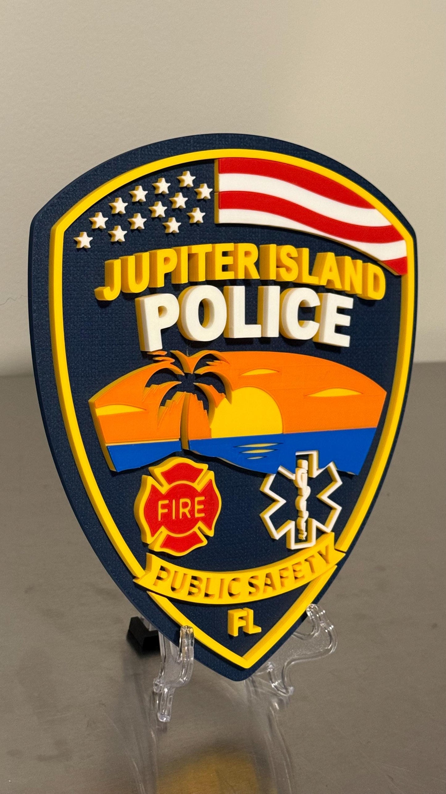 Jupiter Island Police Department 3D Plaque: First Responder Wall Decor Florida FL