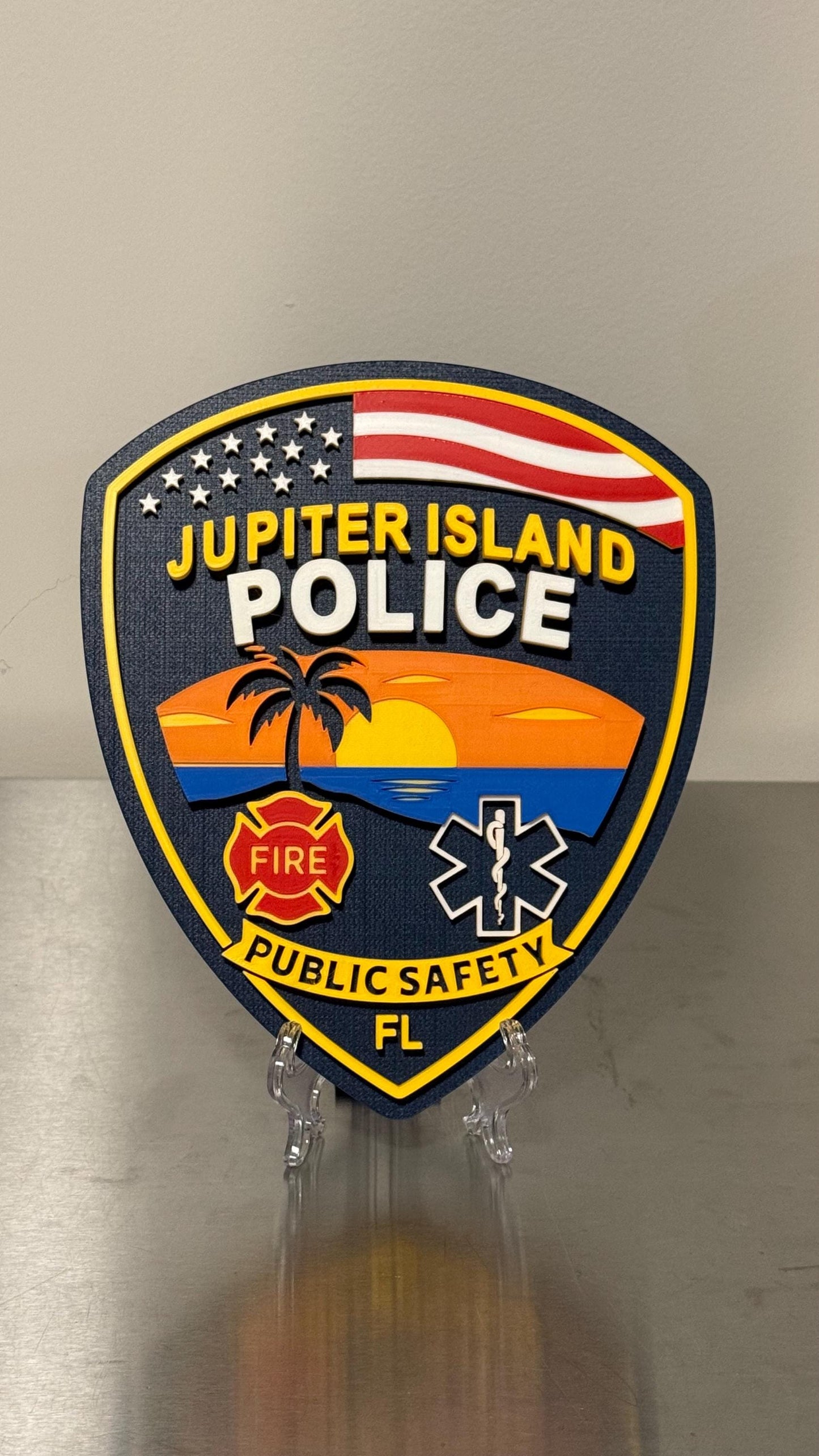 Jupiter Island Police Department 3D Plaque: First Responder Wall Decor Florida FL