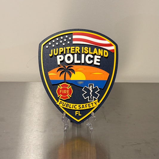 Jupiter Island Police Department 3D Plaque: First Responder Wall Decor Florida FL