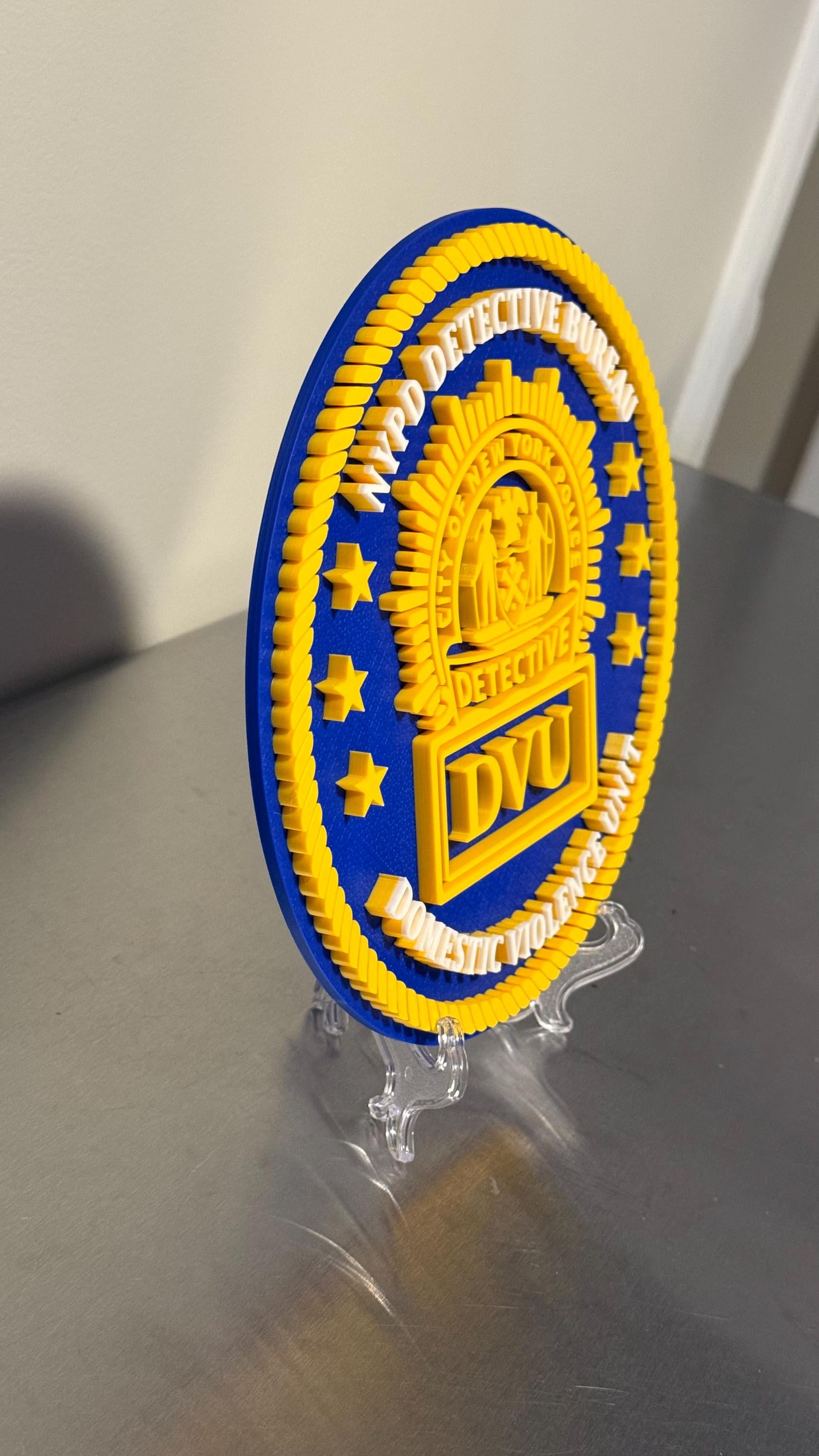NYPD Detective Bureau DVU 3D Plaque - First Responder Wall Art