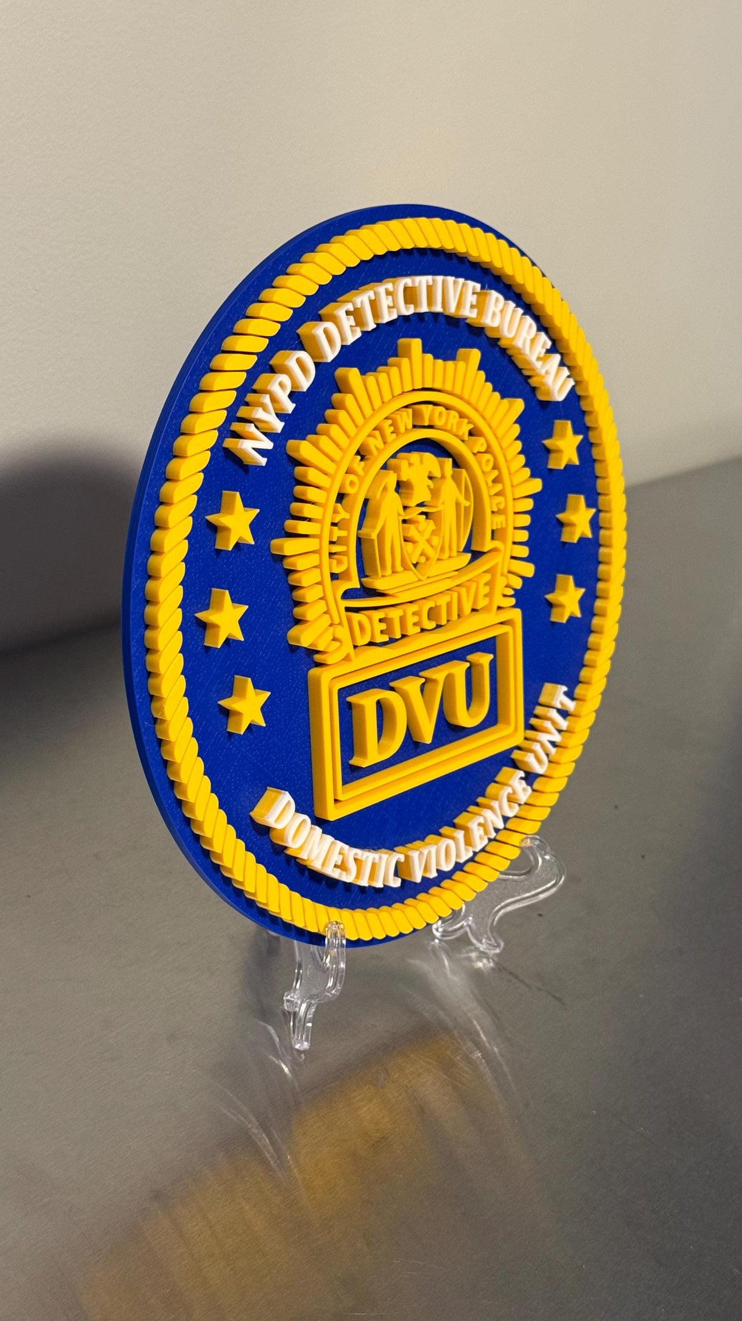 NYPD Detective Bureau DVU 3D Plaque - First Responder Wall Art