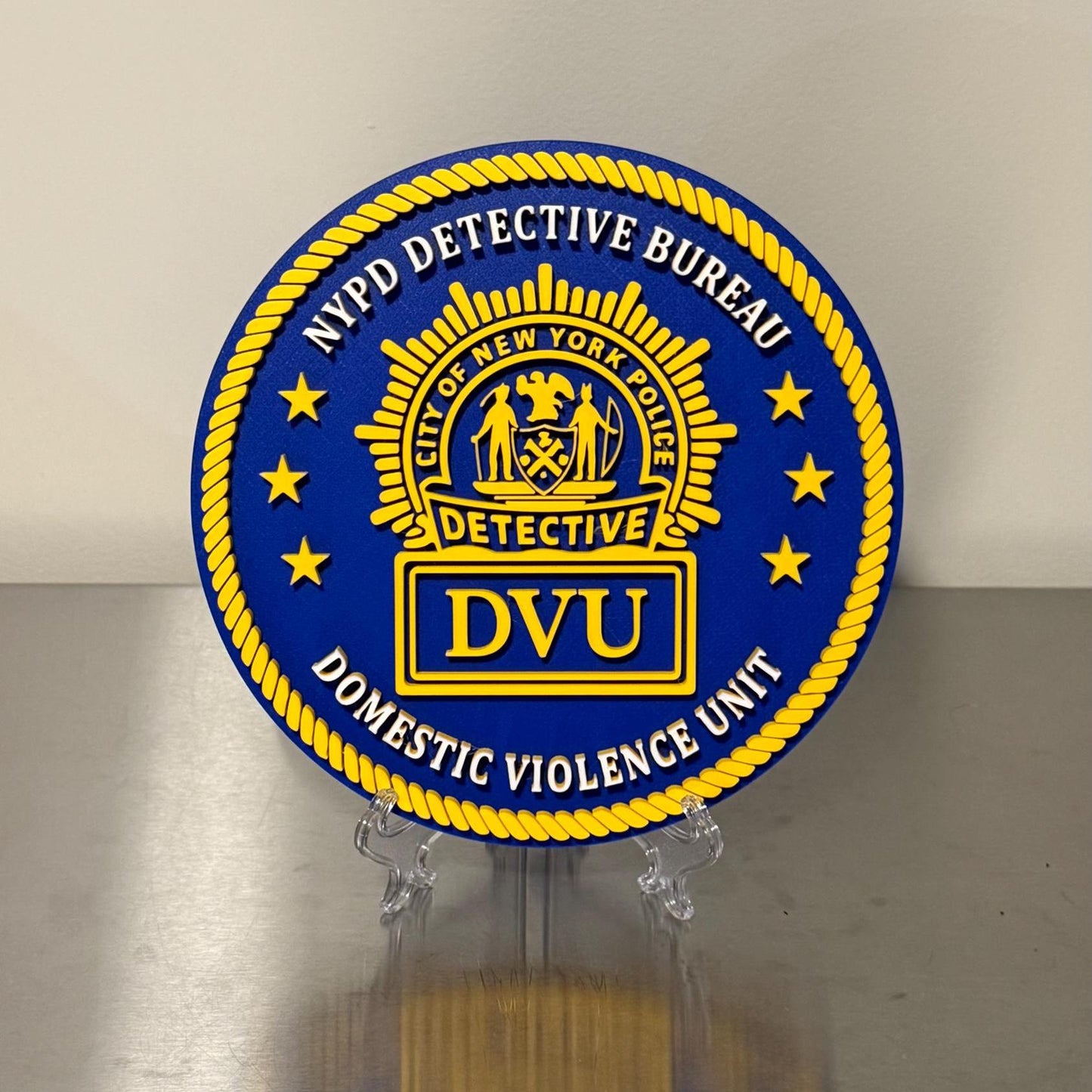 NYPD Detective Bureau DVU 3D Plaque - First Responder Wall Art
