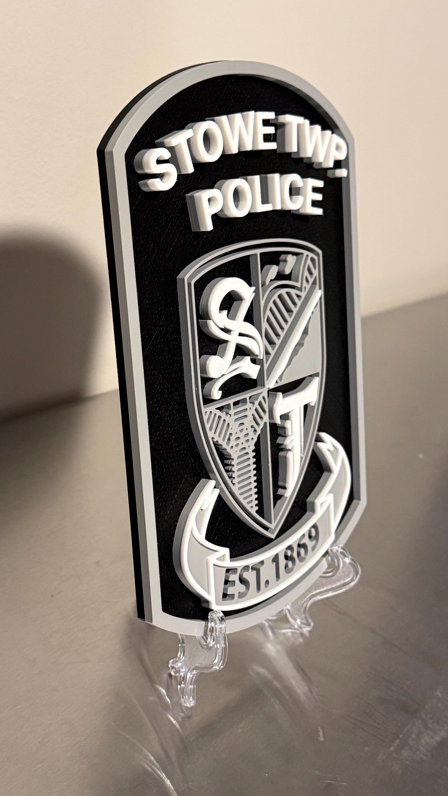 Stowe TWP Police Plaque 3D Embossed First Responder Wall Art PA Pennsylvania
