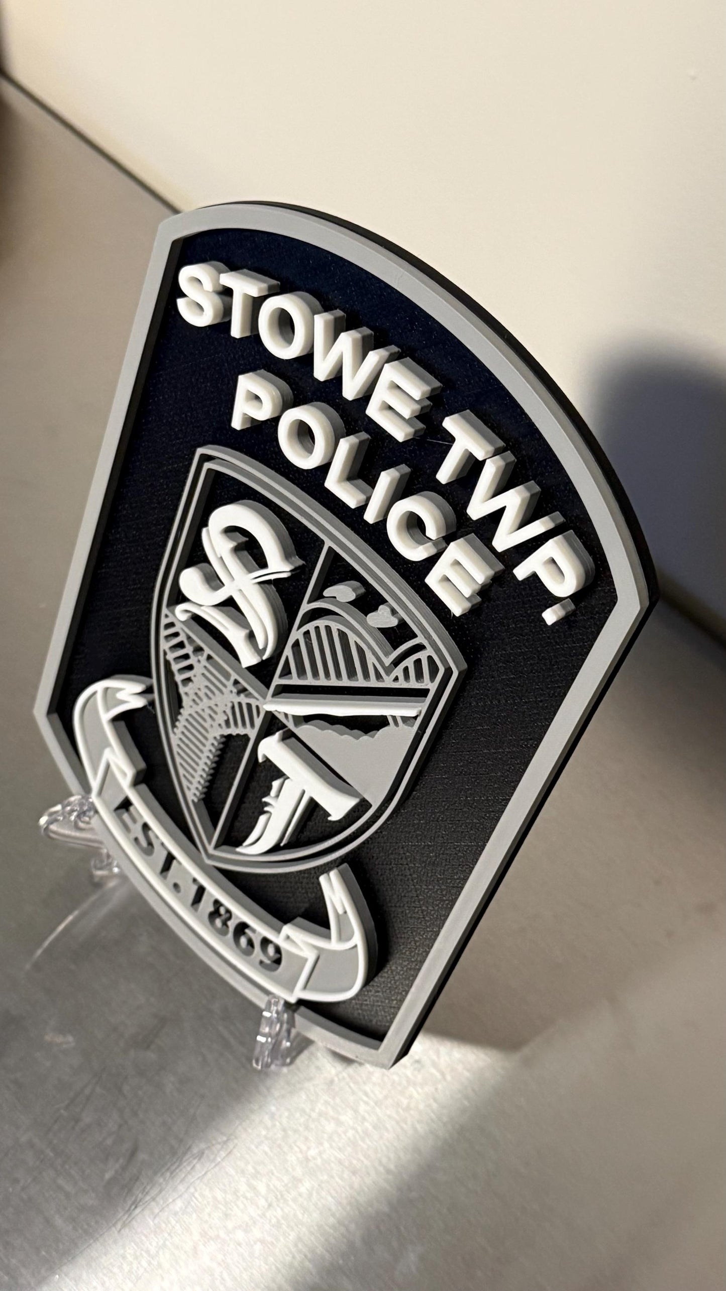 Stowe TWP Police Plaque 3D Embossed First Responder Wall Art PA Pennsylvania