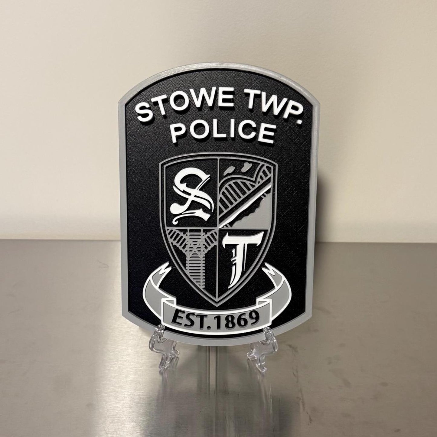 Stowe TWP Police Plaque 3D Embossed First Responder Wall Art PA Pennsylvania