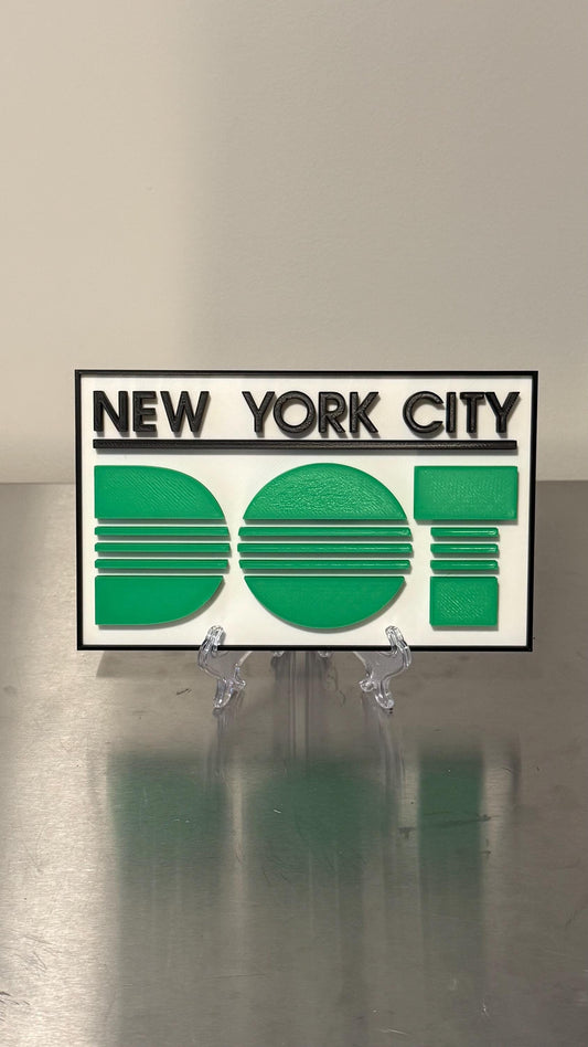 NYC DOT 3D Plaque New York City Department Of Transportation NY