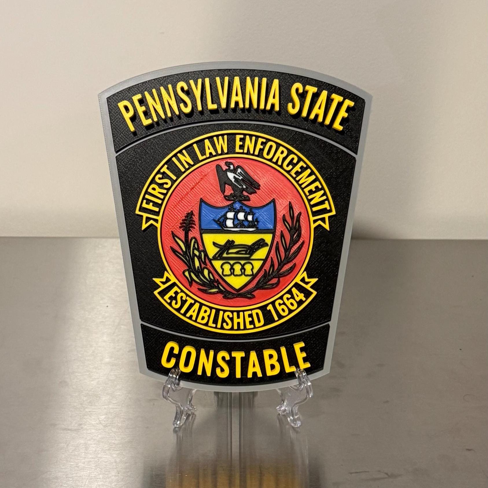 PA State Constable 3D Display Plaque - First Responder Wall Art PA Pennsylvania