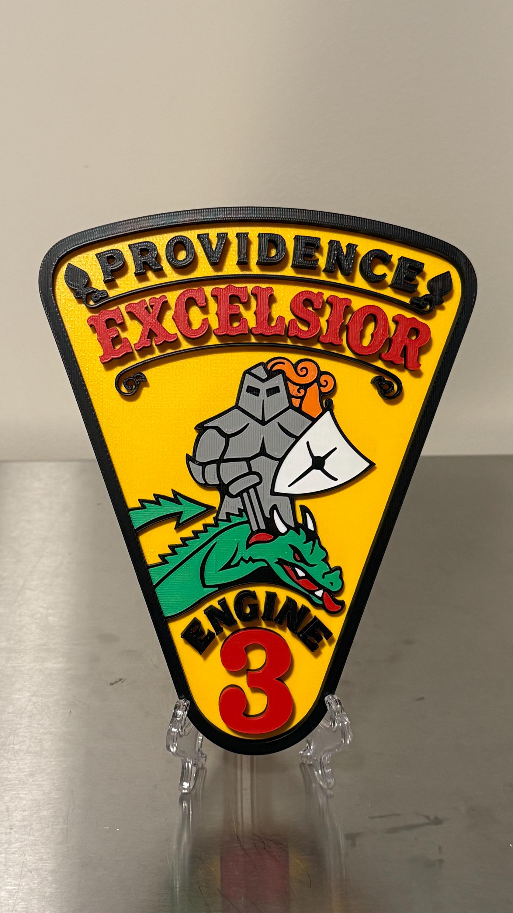 Providence Fire Department Engine 3 - 3D Display Plaque Rhode Island RI