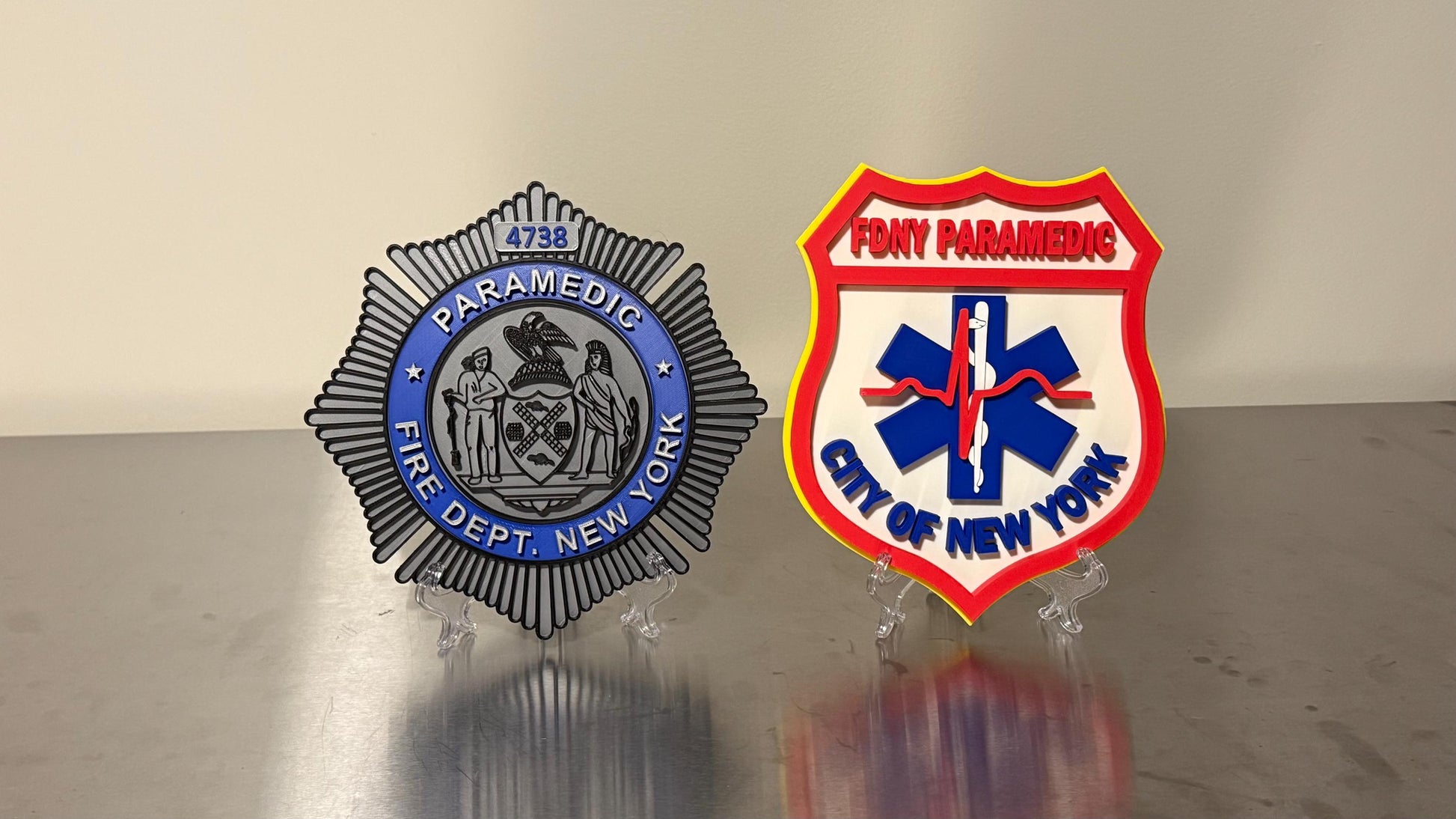 FDNY Paramedic 3D Embossed Plaque: First Responder Wall Art NYC NYCEMS