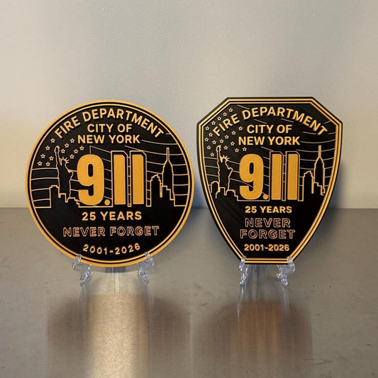 FDNY 9/11 25 Years Embossed Plaque: Firefighter Gift, NYC