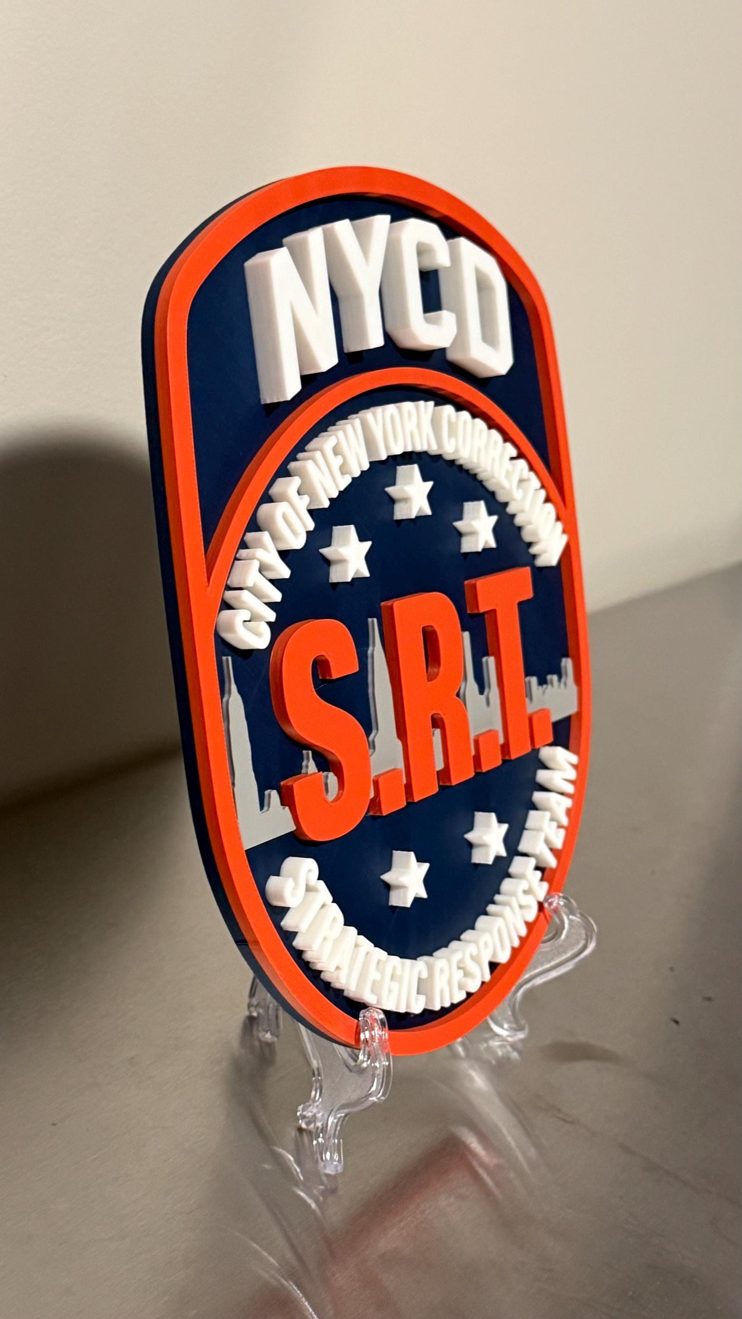 NYCD SRT Strategic Response Team Plaque: 3D Embossed First Responder Wall Art NYC New York