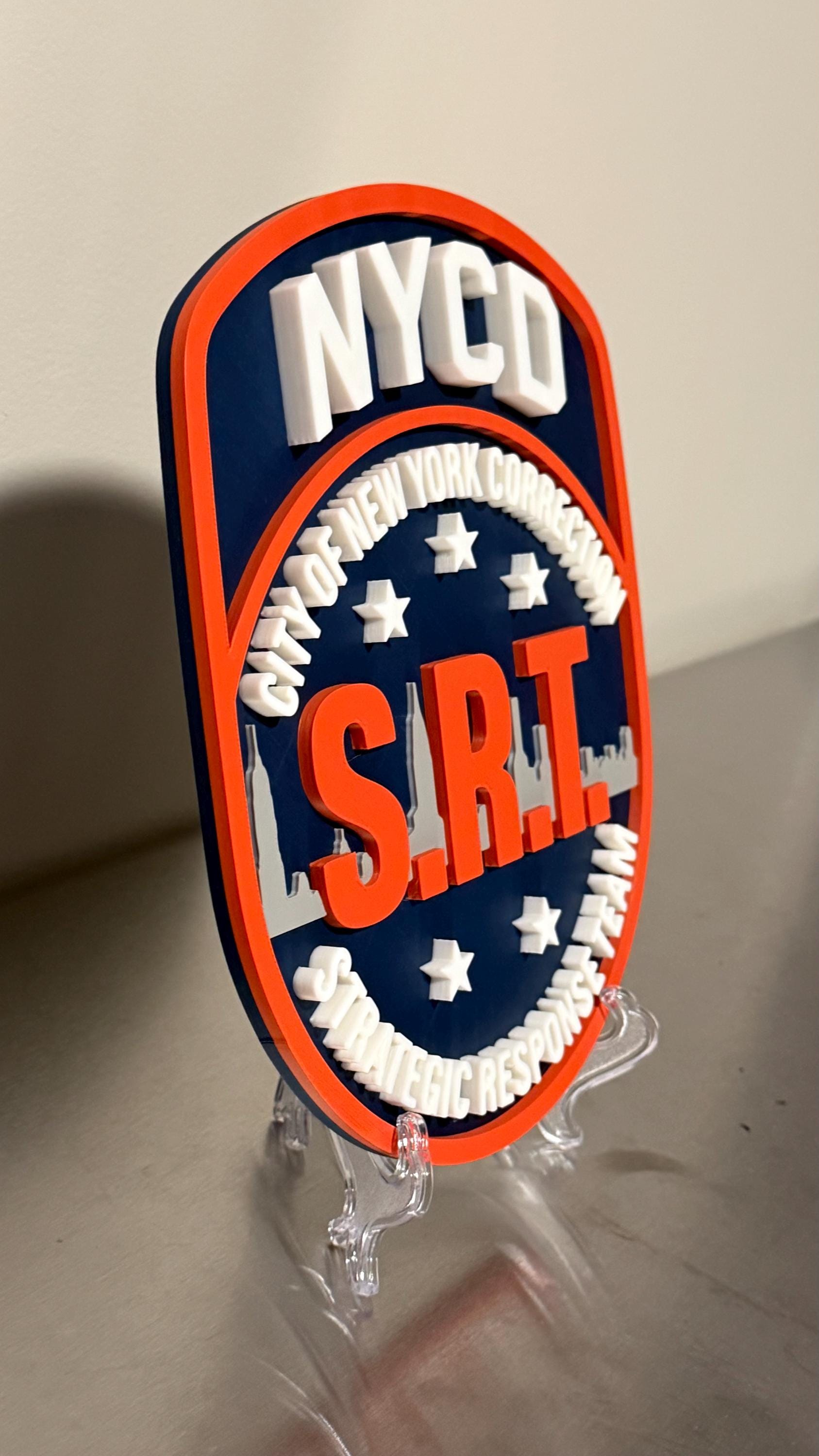 NYCD SRT Strategic Response Team Plaque: 3D Embossed First Responder Wall Art NYC New York