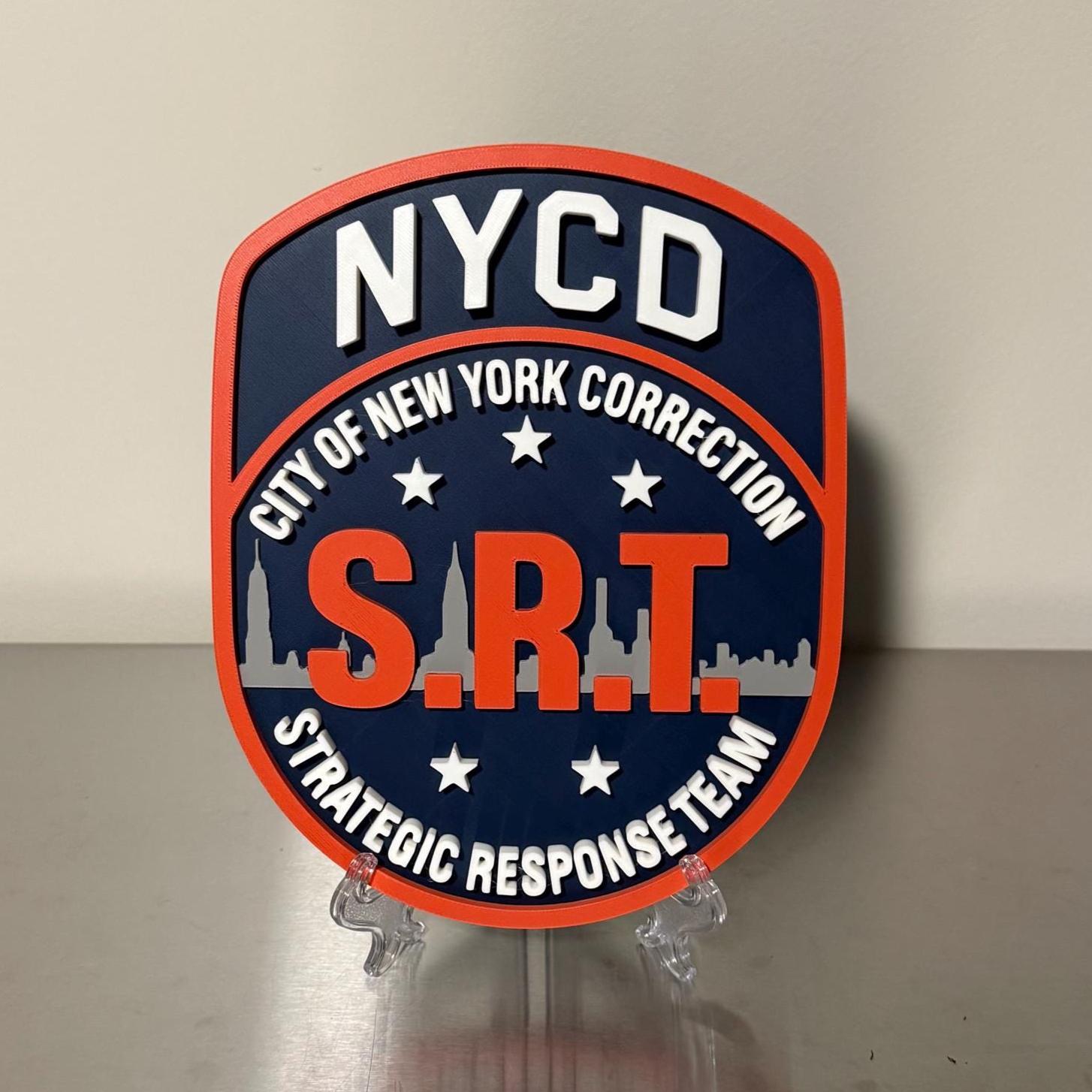 NYCD SRT Strategic Response Team Plaque: 3D Embossed First Responder Wall Art NYC New York