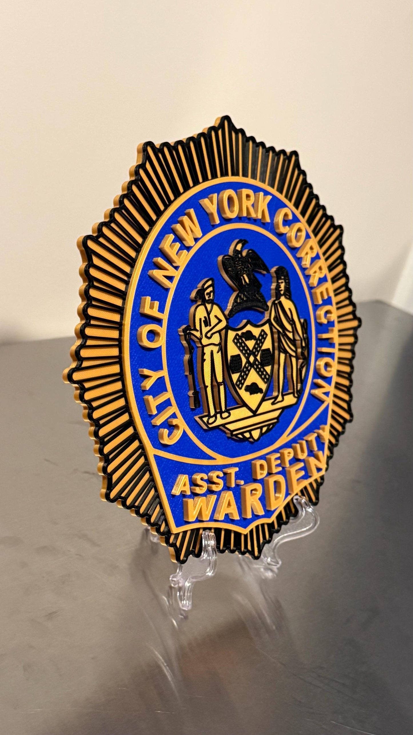 NYC Corrections Assistant Deputy Warden Shield 3D Display Plaque NY New York