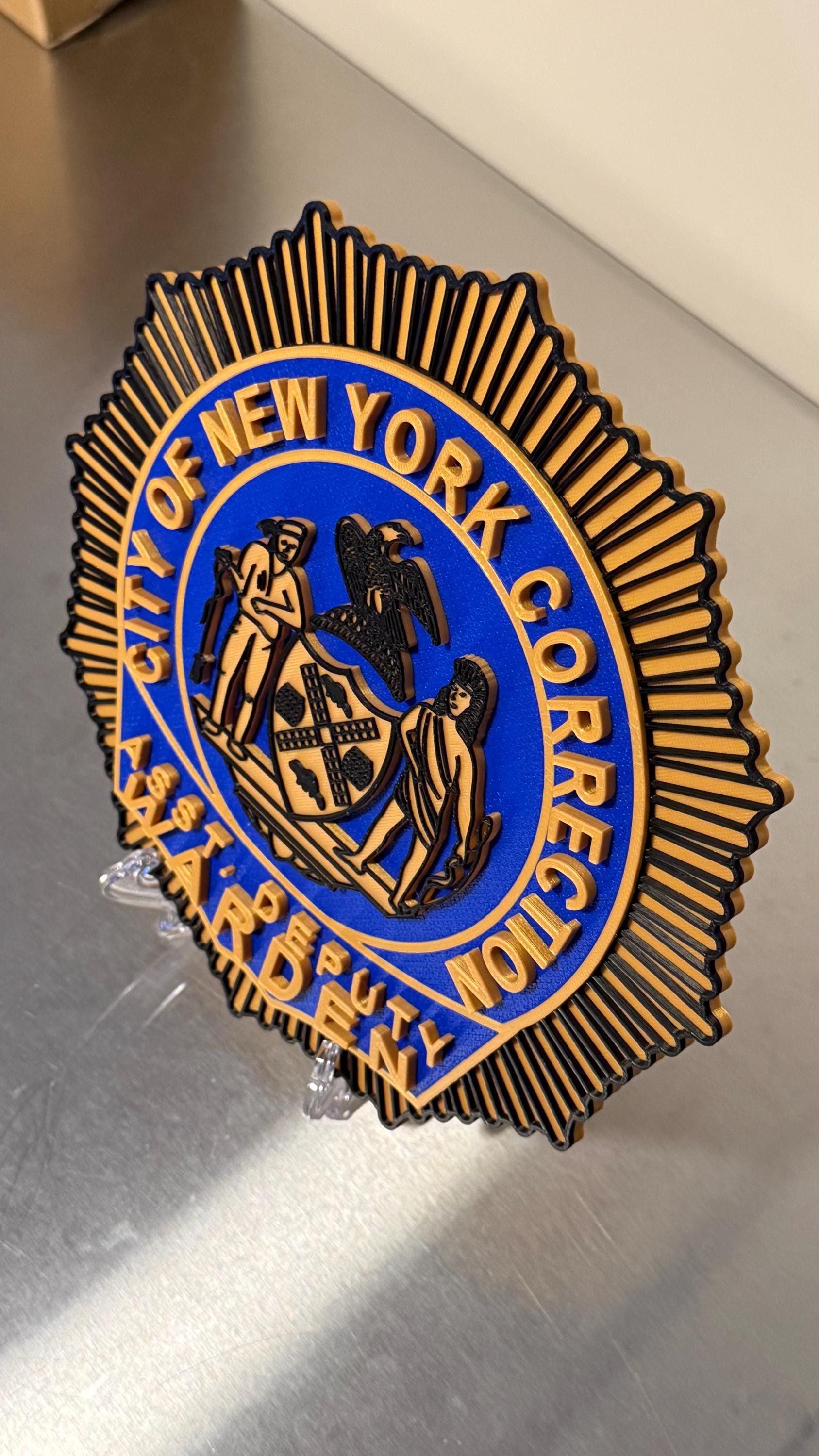NYC Corrections Assistant Deputy Warden Shield 3D Display Plaque NY New York