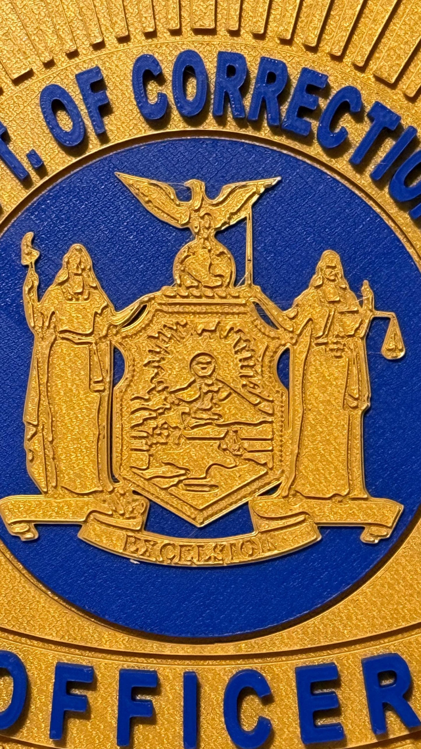 NYS Corrections Officer Badge 3D Plaque: First Responder Gift New York