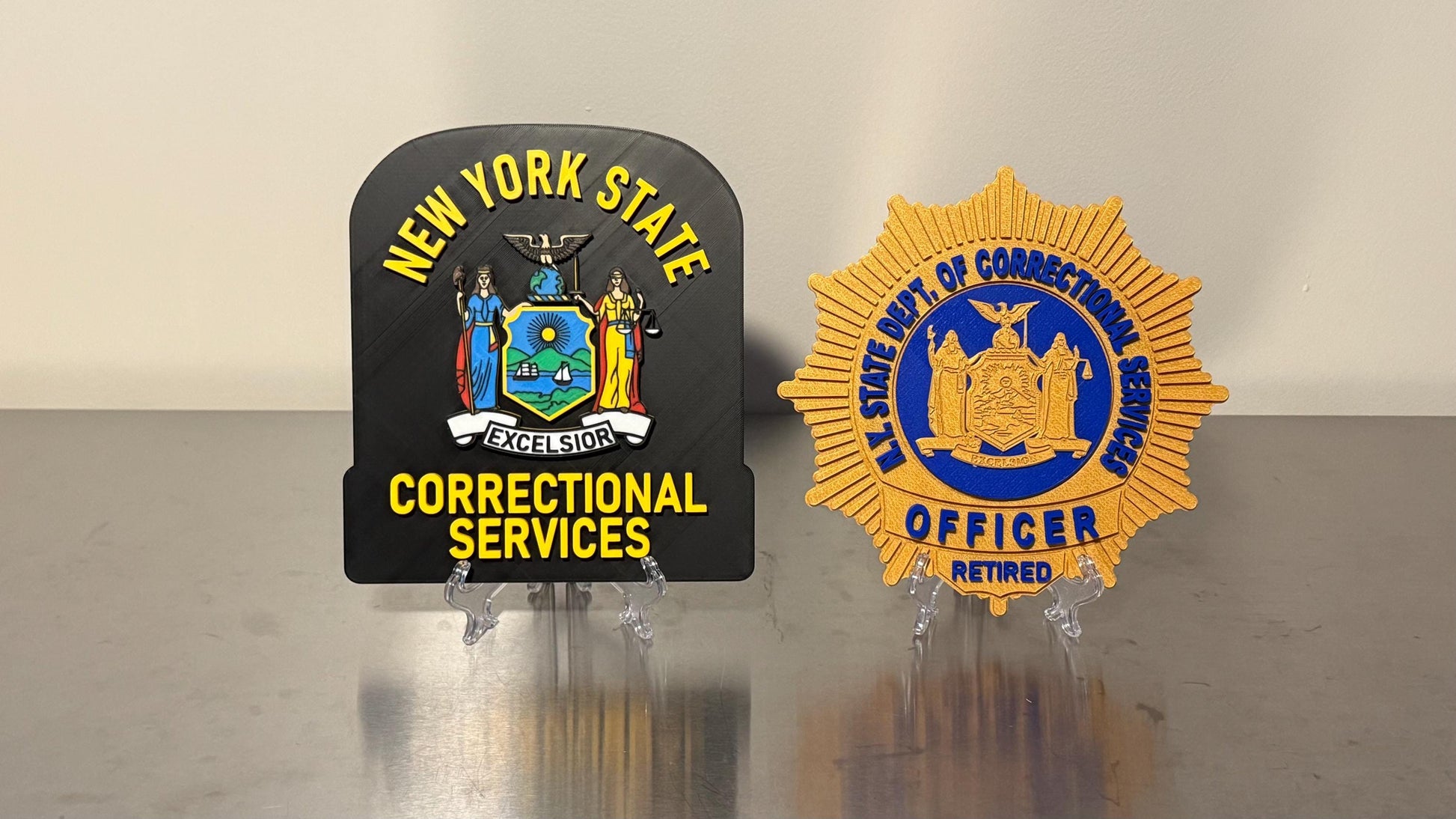 NYS Corrections Officer Badge 3D Plaque: First Responder Gift New York