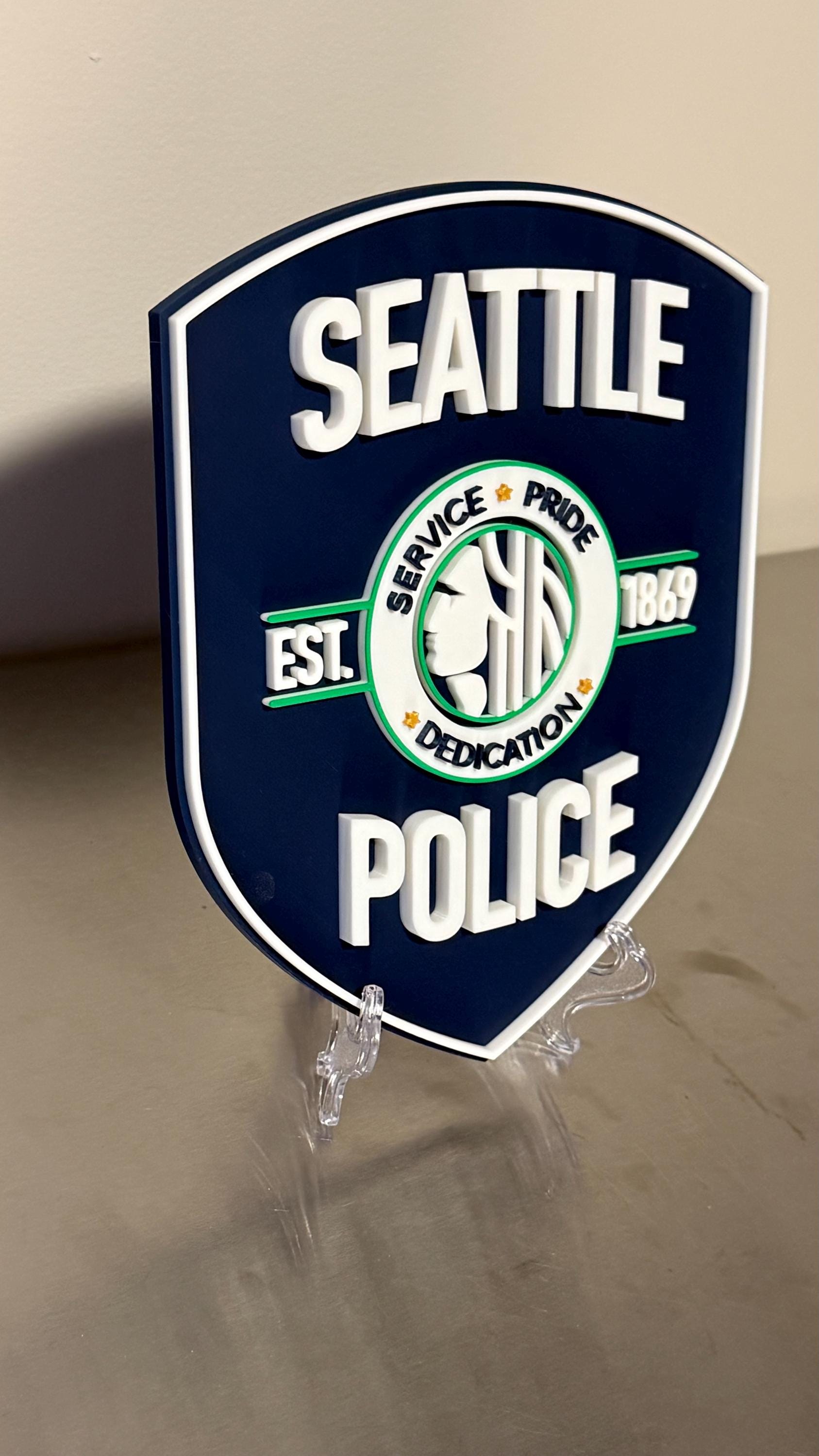 Seattle Police Department Logo Plaque: First Responder Wall Art Washington