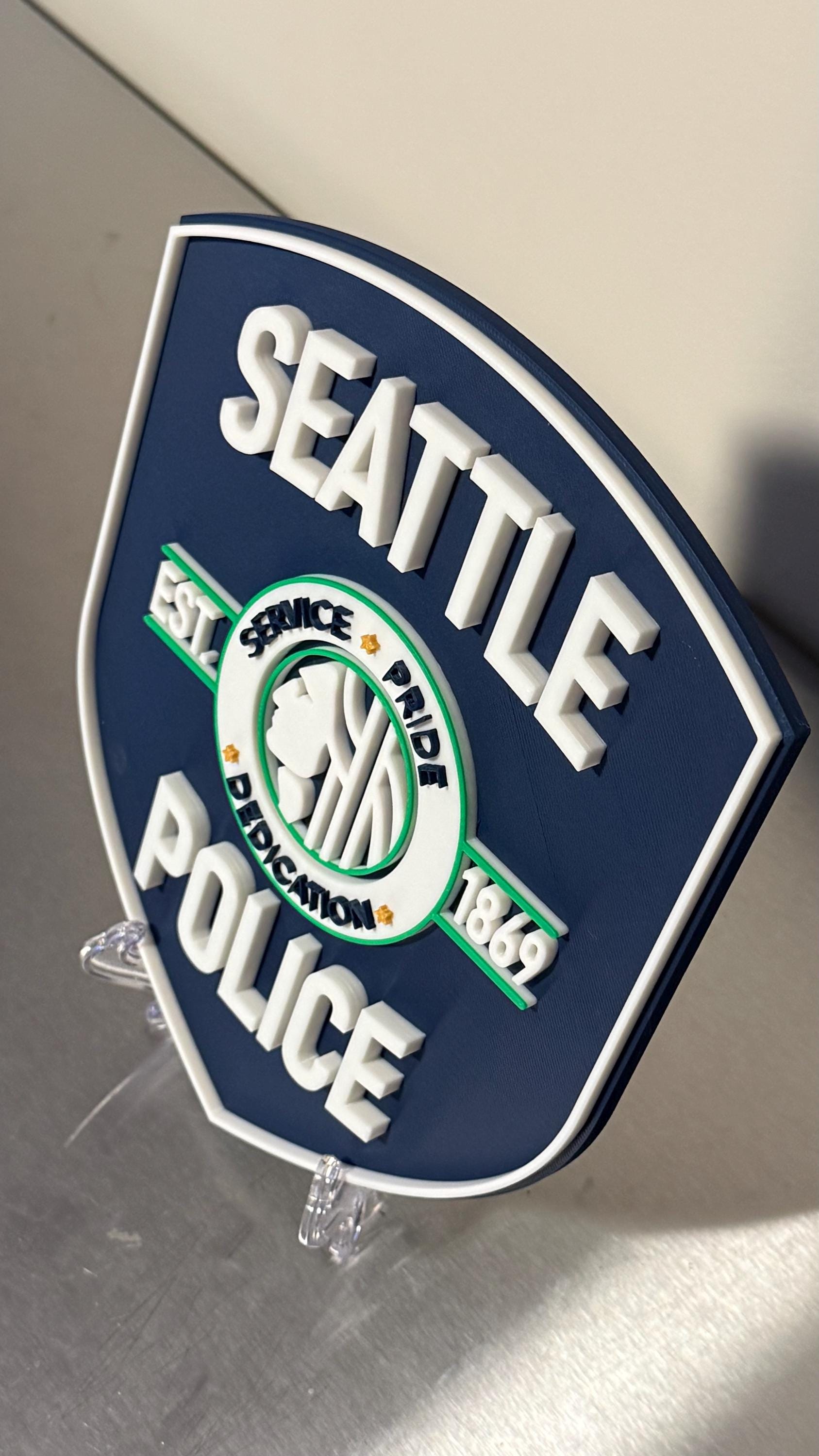 Seattle Police Department Logo Plaque: First Responder Wall Art Washington