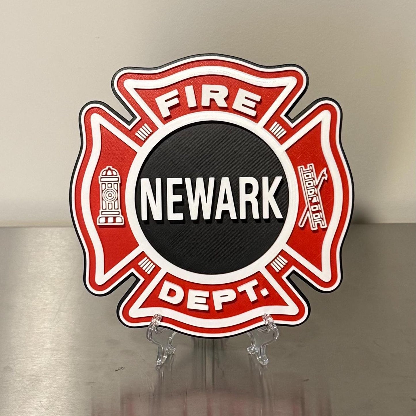 Newark NJ Fire Department 3D Embossed Plaque: First Responder Wall Art New Jersey