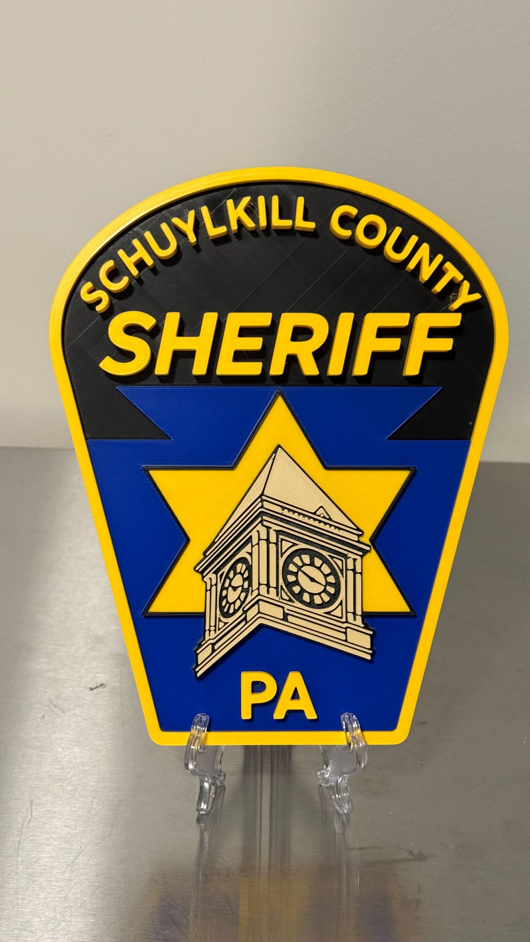 Schuylkill County Sheriff 3D Display Plaque - First Responder Wall Art PA Pennsylvania