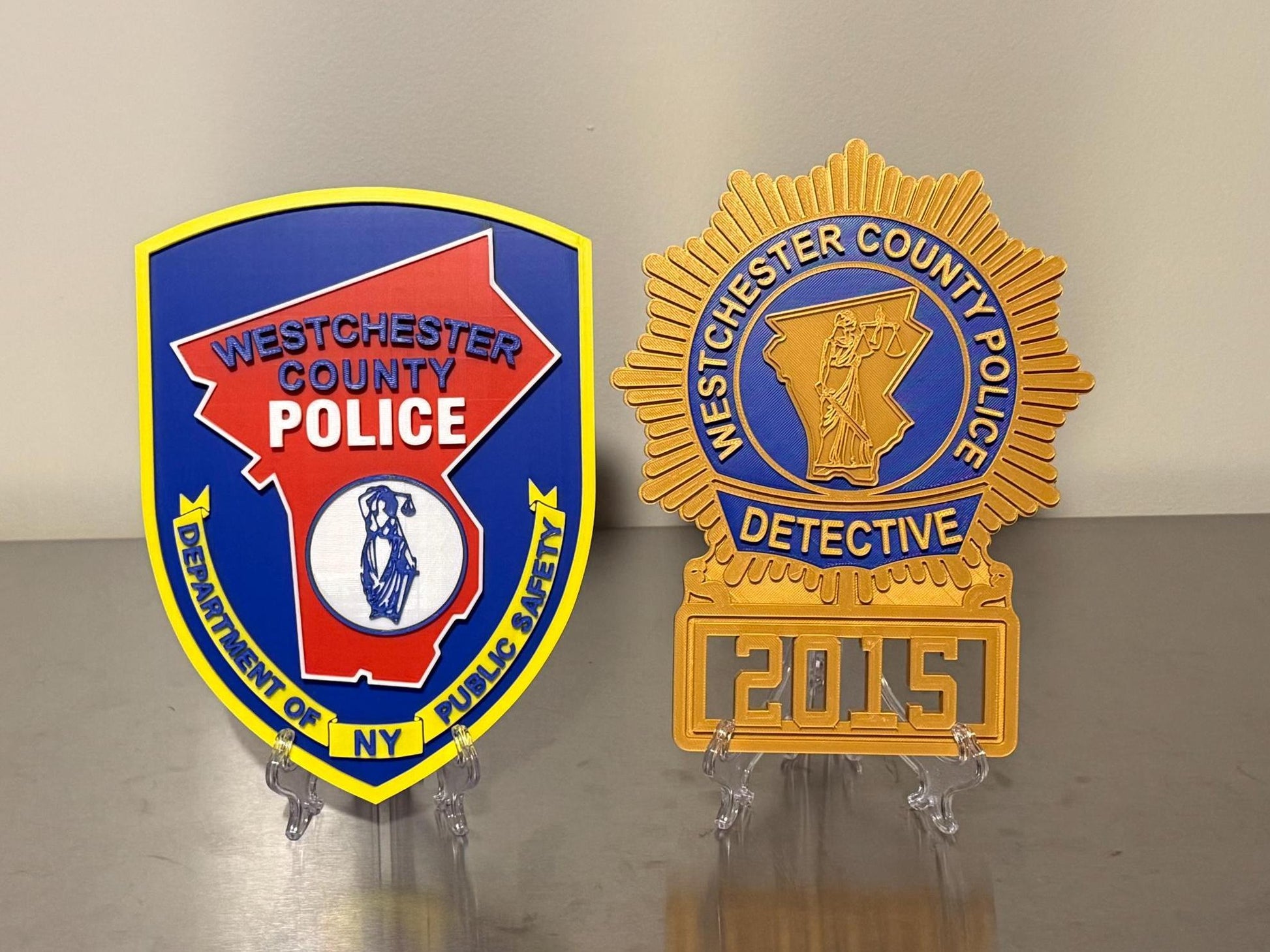 Westchester County Police Detective Shield: 3D First Responder Plaque New York