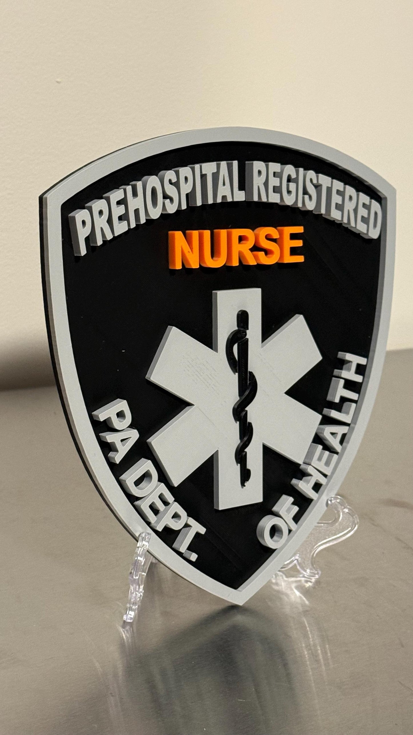 PA PHRN Plaque – 3D Embossed Prehospital Registered Nurse Gift Pennsylvania