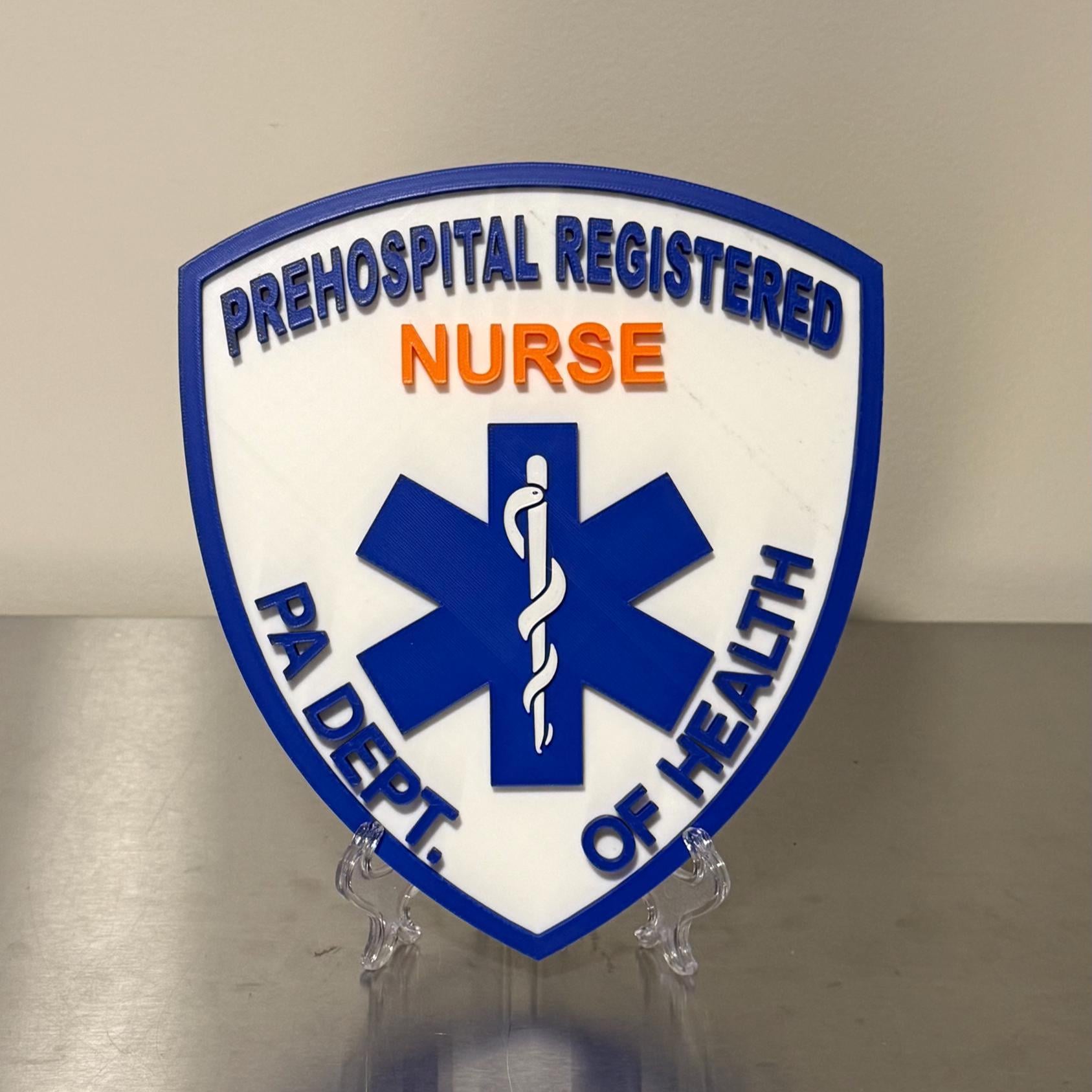 PA PHRN Plaque – 3D Embossed Prehospital Registered Nurse Gift Pennsylvania