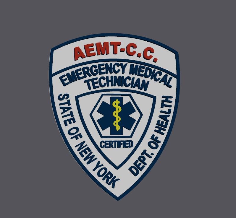 NYS Paramedic EMT 3D Display Plaque First Responder Wall Art NY New York New York