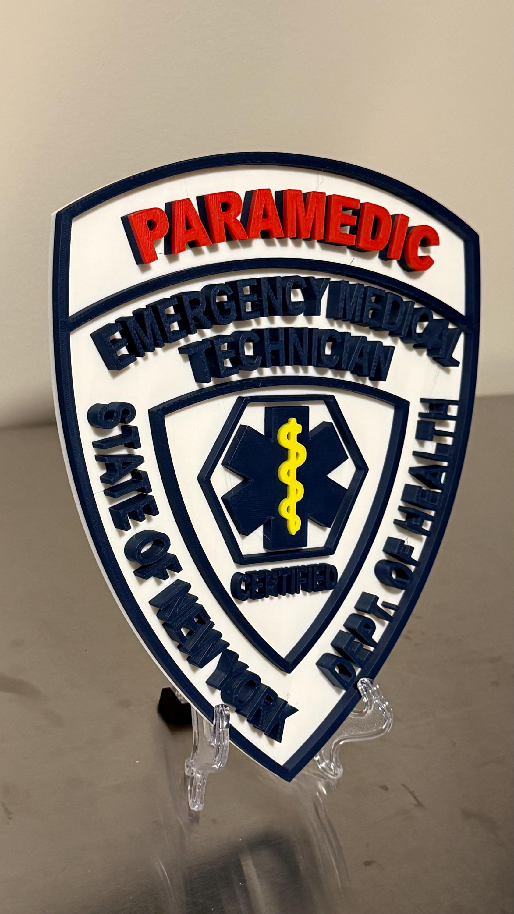 NYS Paramedic EMT 3D Display Plaque First Responder Wall Art NY New York New York