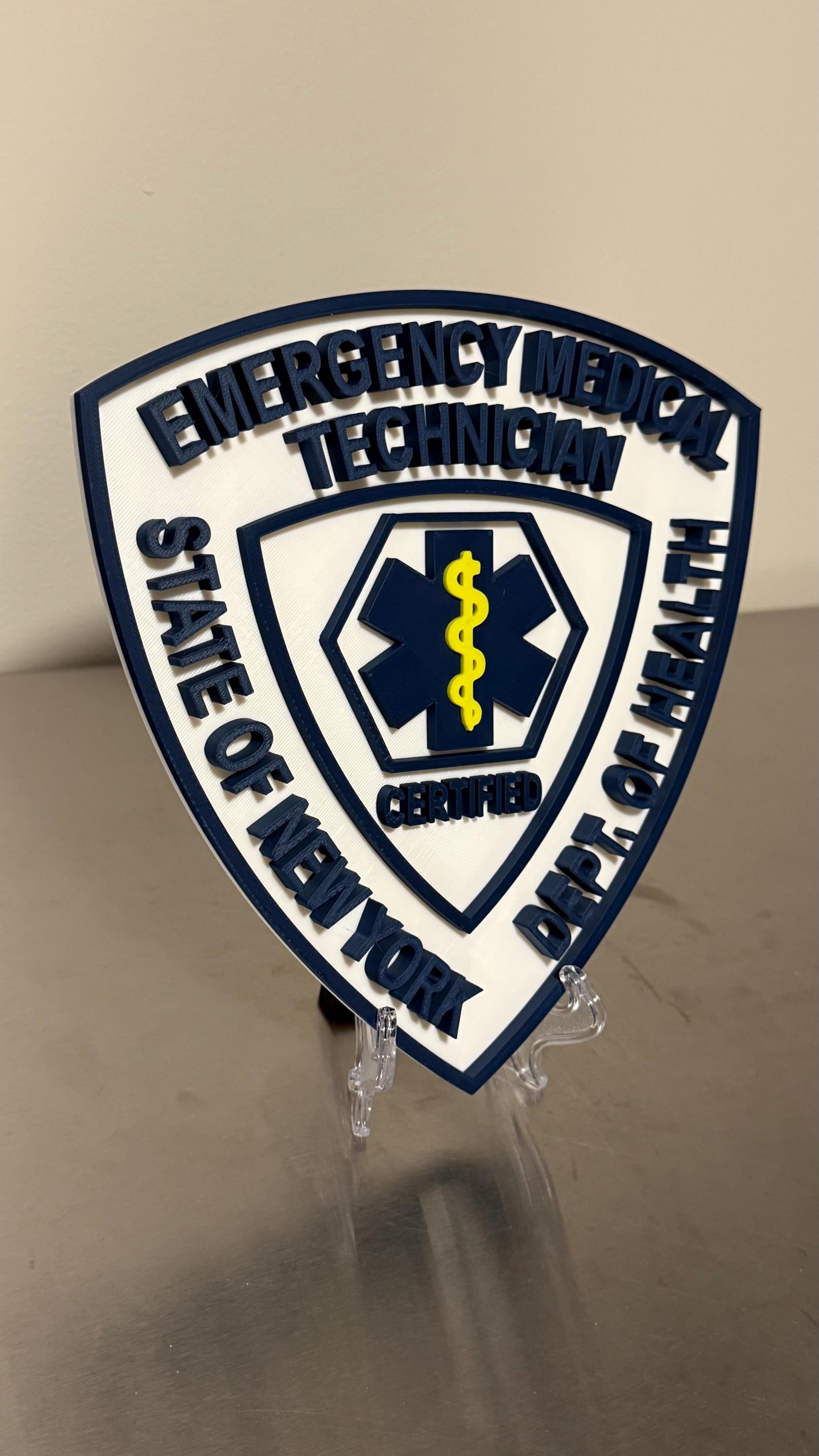 NYS Paramedic EMT 3D Display Plaque First Responder Wall Art NY New York New York