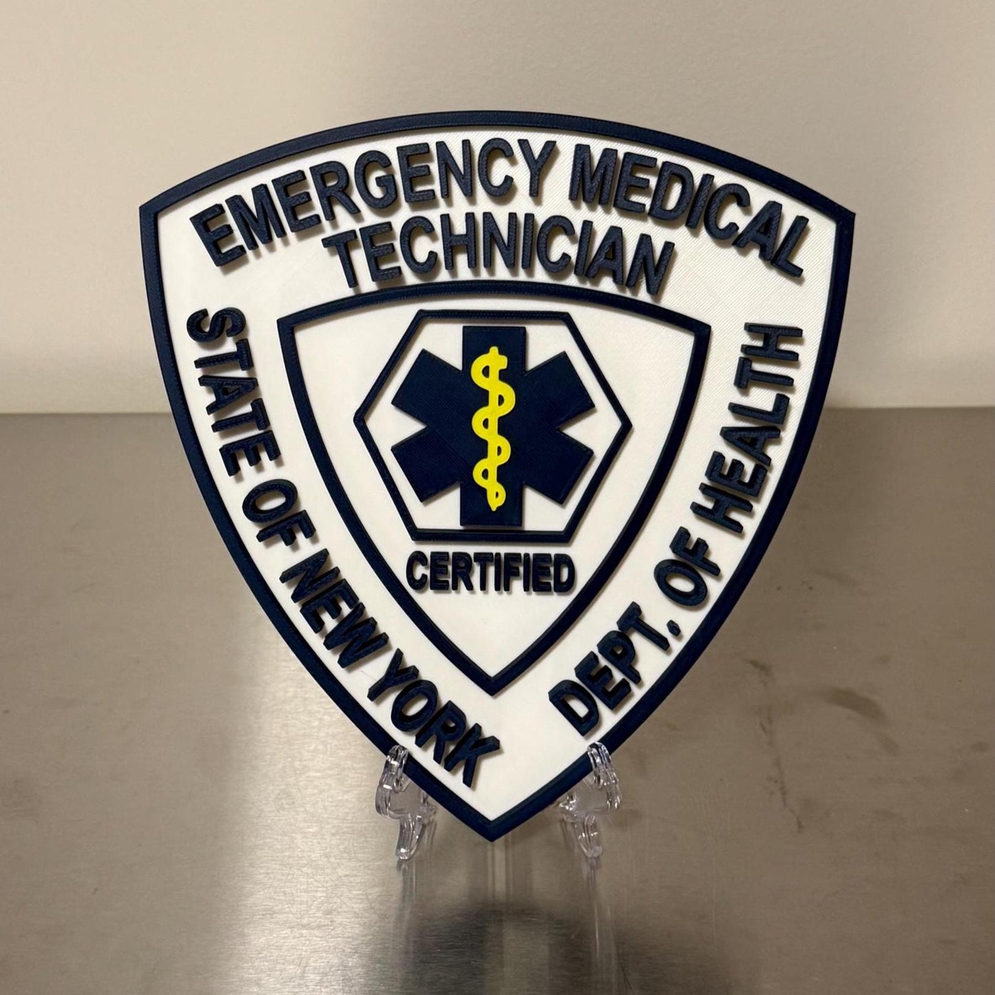 NYS Paramedic EMT 3D Display Plaque First Responder Wall Art NY New York New York